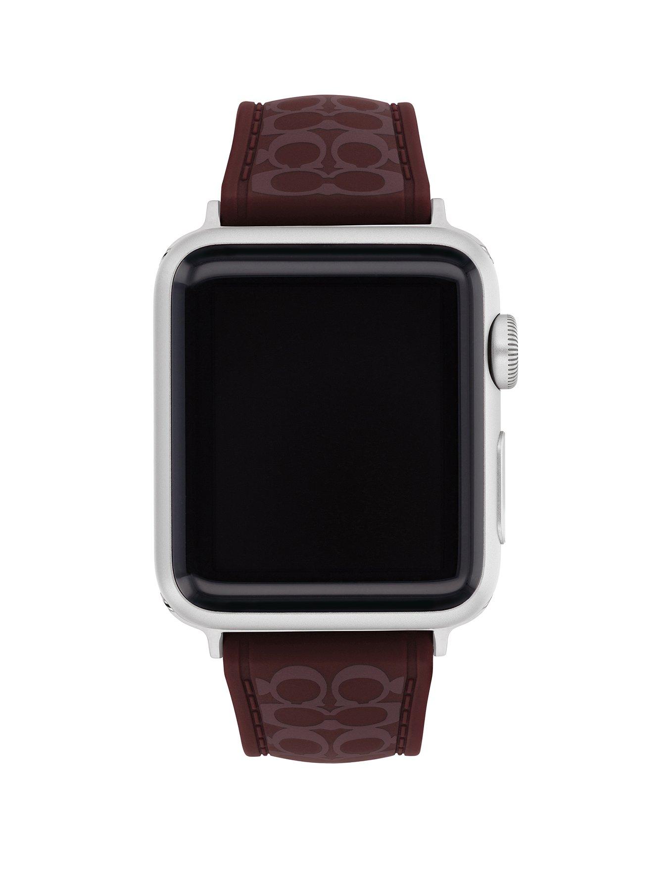  image of coach-ladies-blackcurrant-signature-c-apple-watch-strap
