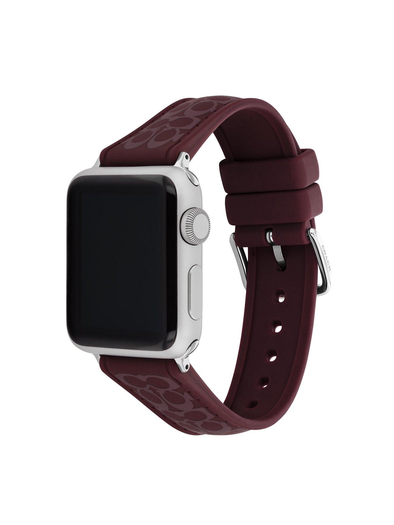  image of coach-ladies-blackcurrant-signature-c-apple-watch-strap