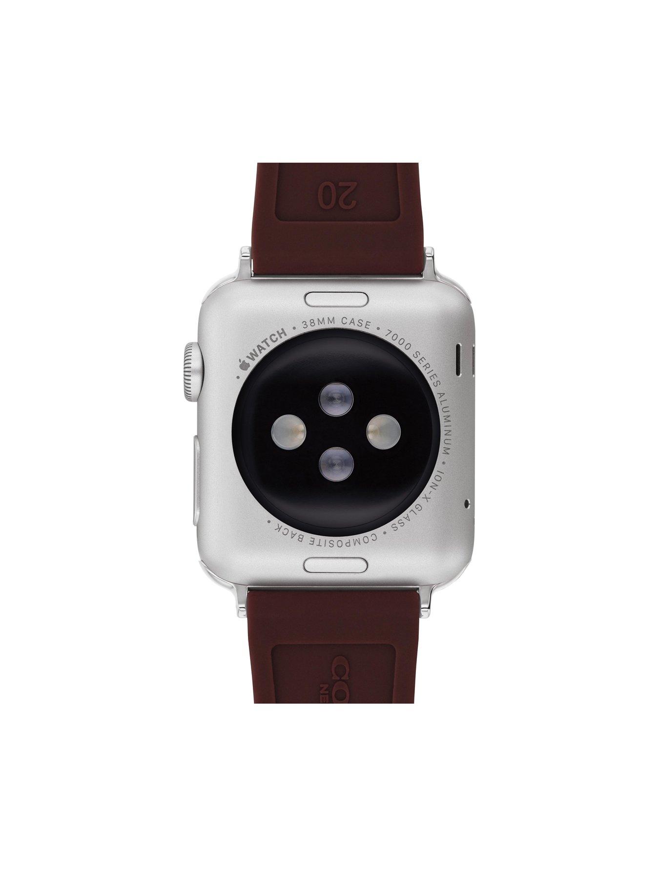  image of coach-ladies-blackcurrant-signature-c-apple-watch-strap