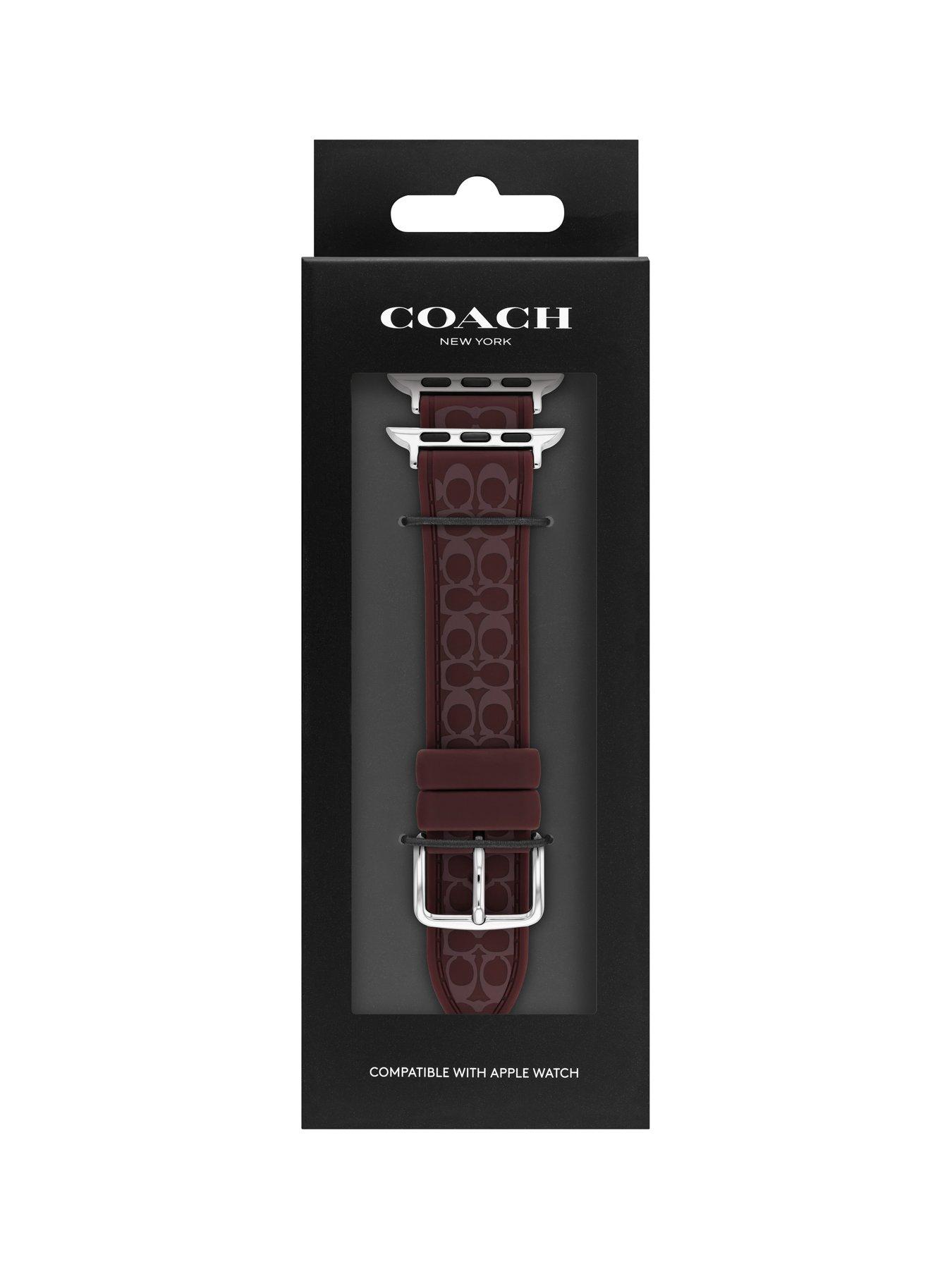  image of coach-ladies-blackcurrant-signature-c-apple-watch-strap