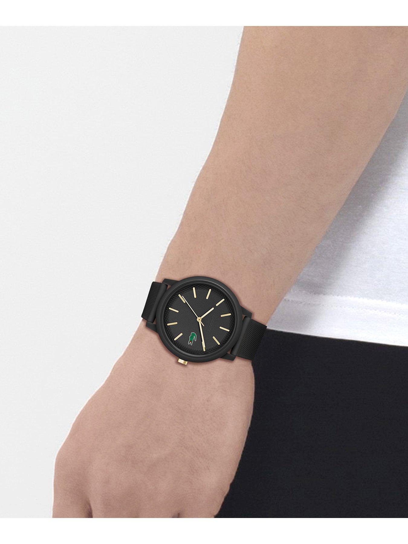  image of lacoste-mens-1212-black-silicone-watch