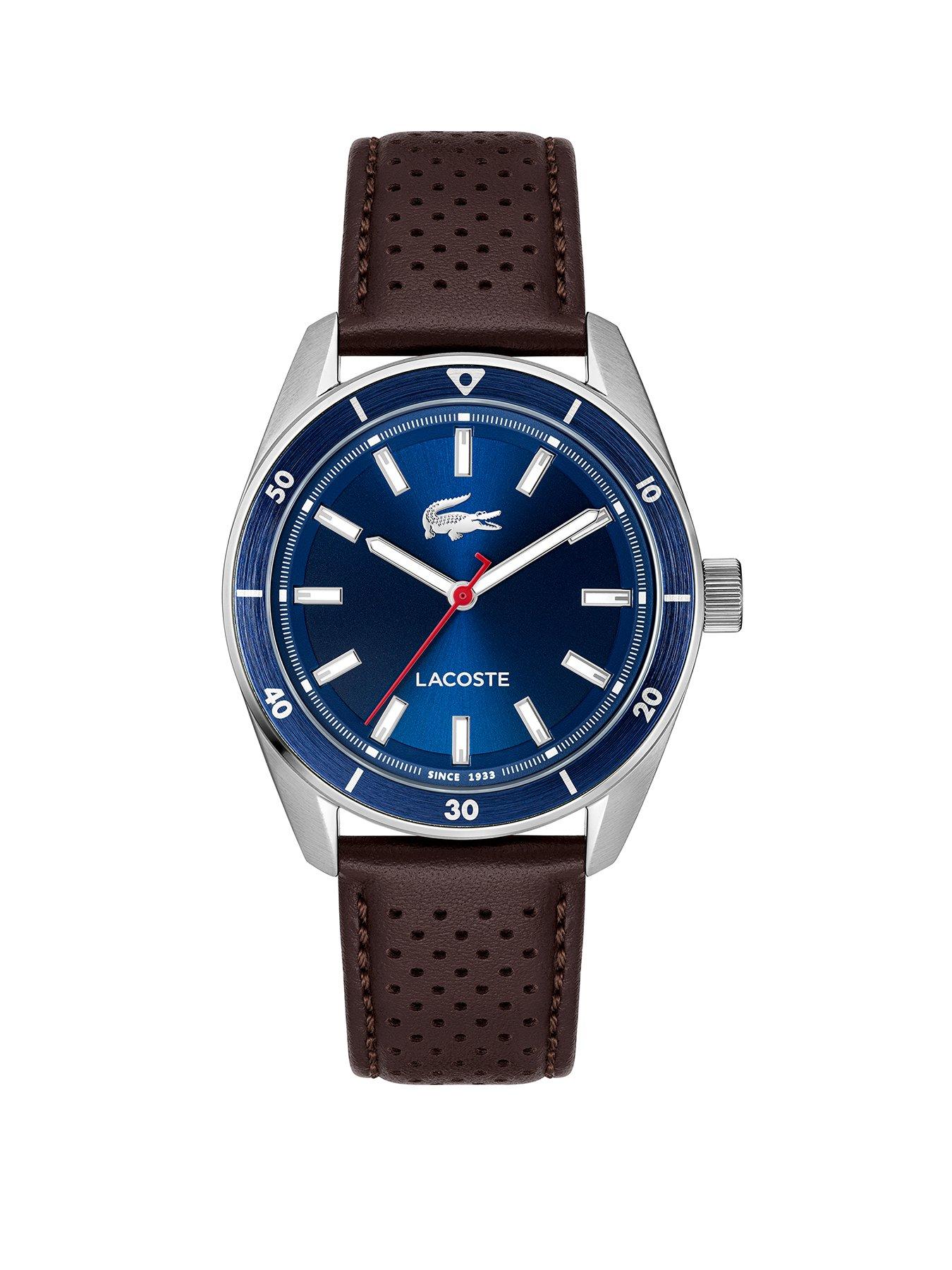 Lacoste Mens Boston Brown Leather Strap Watch