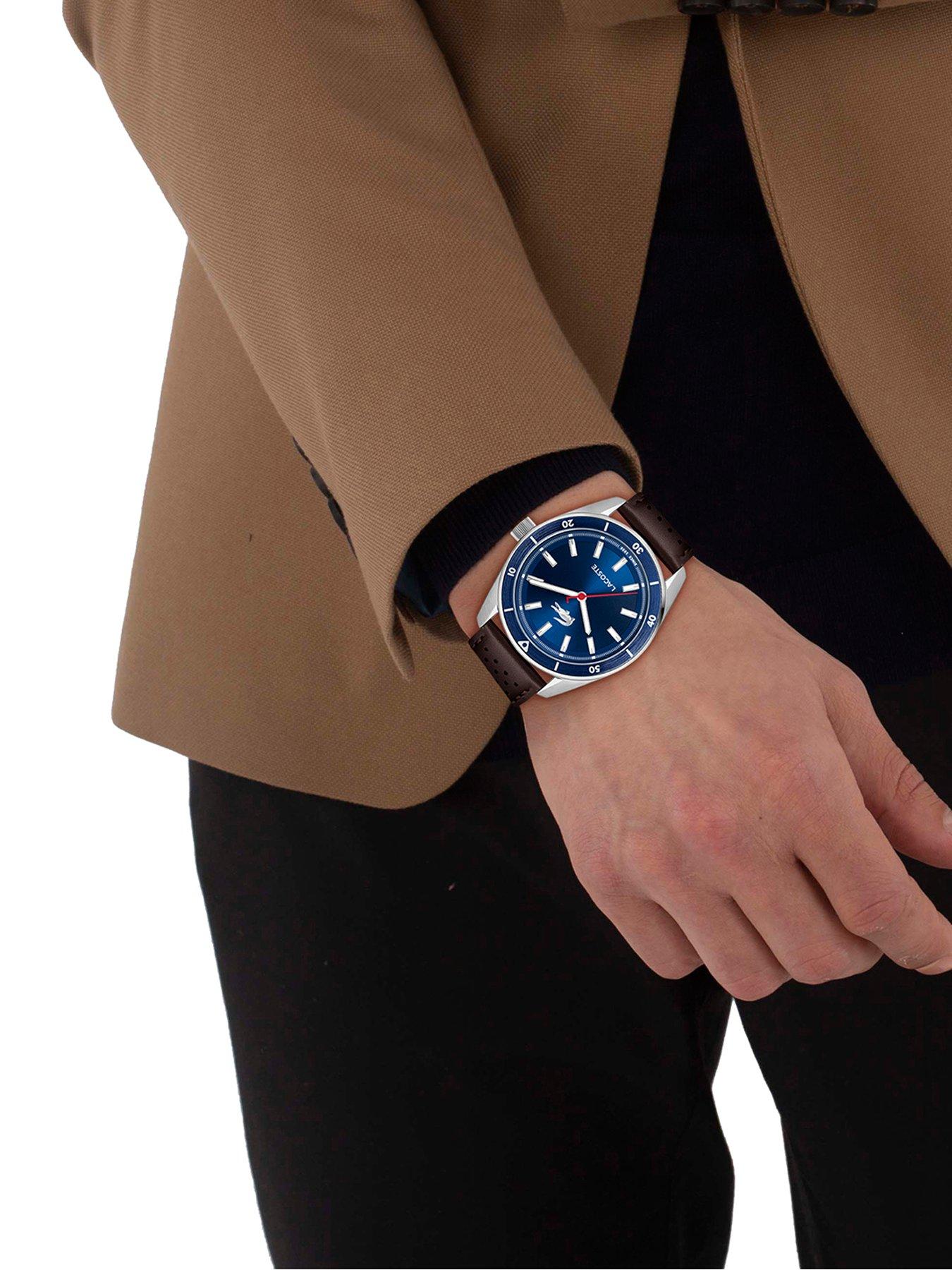 Image 4 of 5 of Lacoste Mens Boston Brown Leather Strap Watch