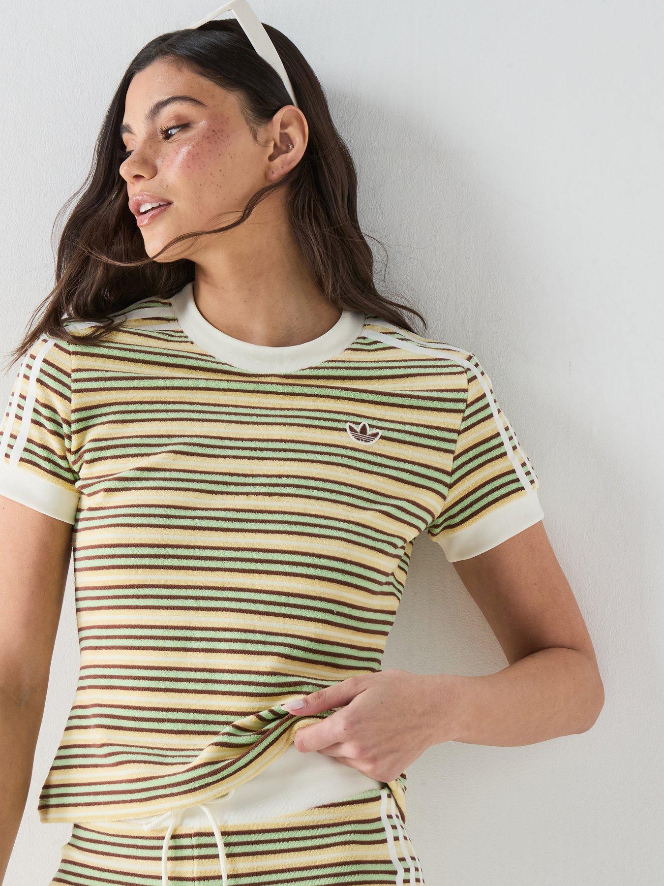 adidas Originals Women's Striped T-Shirt - Yellow