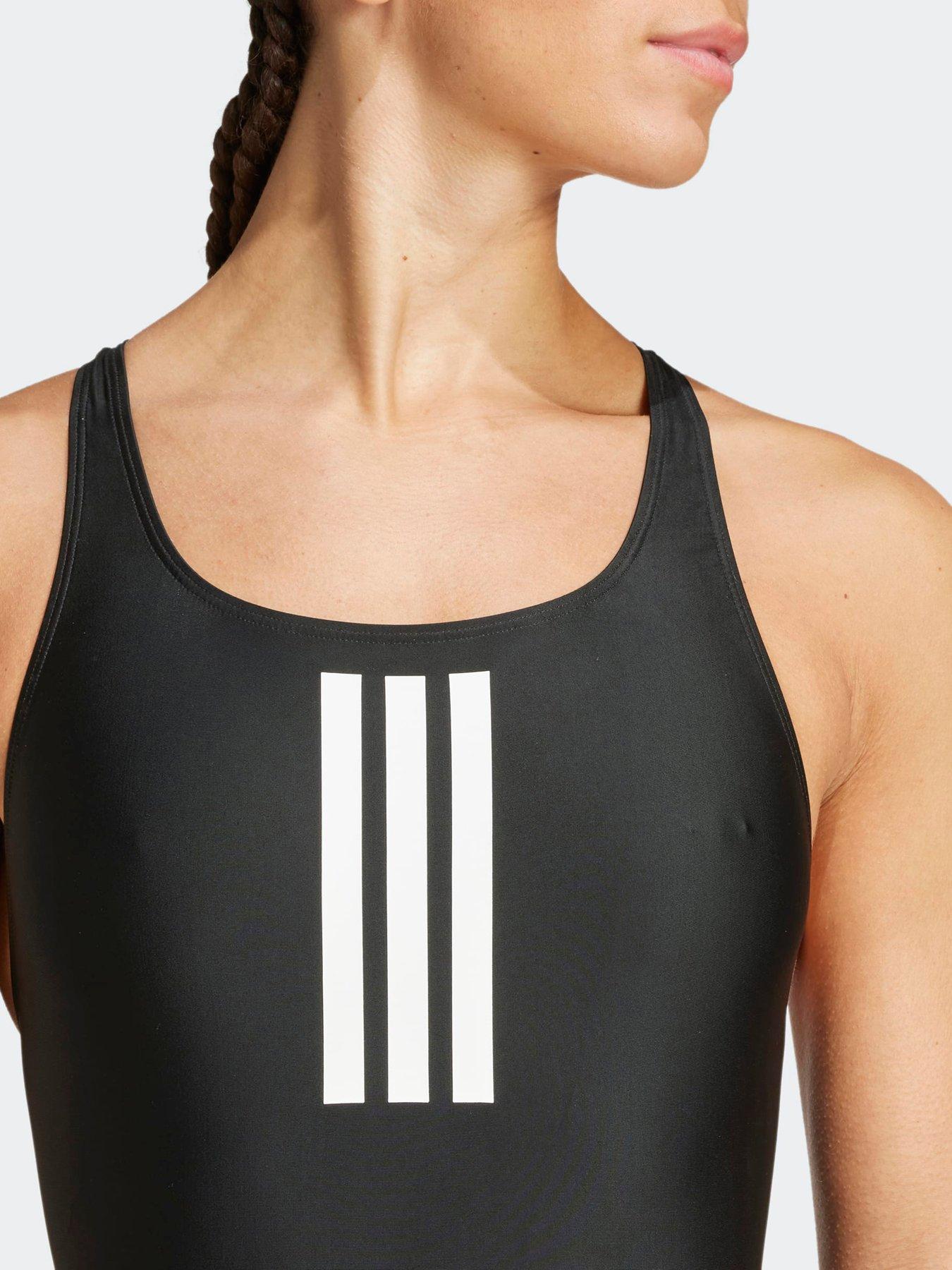 Image 4 of 5 of adidas Women's Swim 3 Stripe Swimsuit - Black