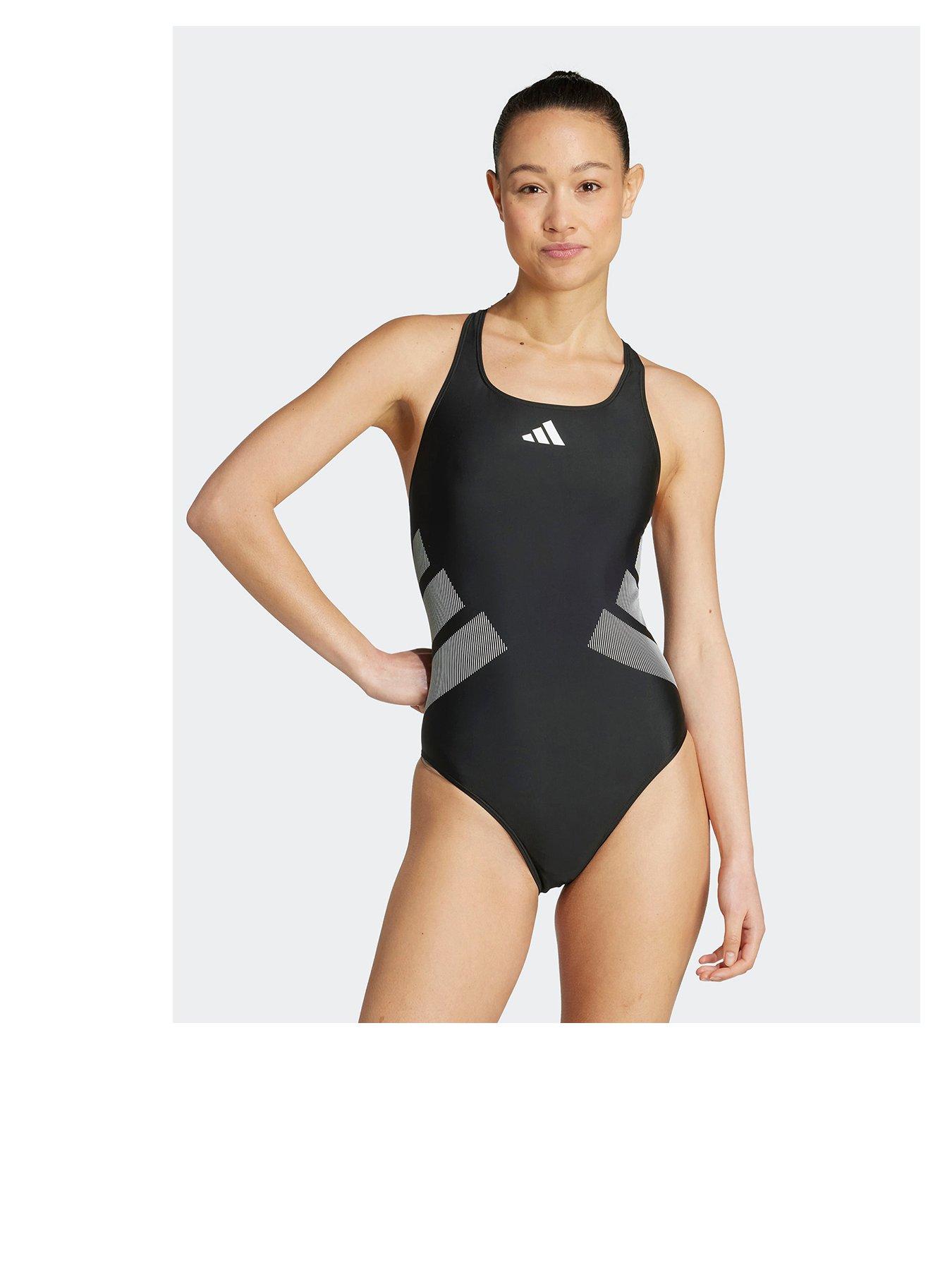 Image 1 of 5 of adidas Women's Swim Curved Back Swimsuit - Black