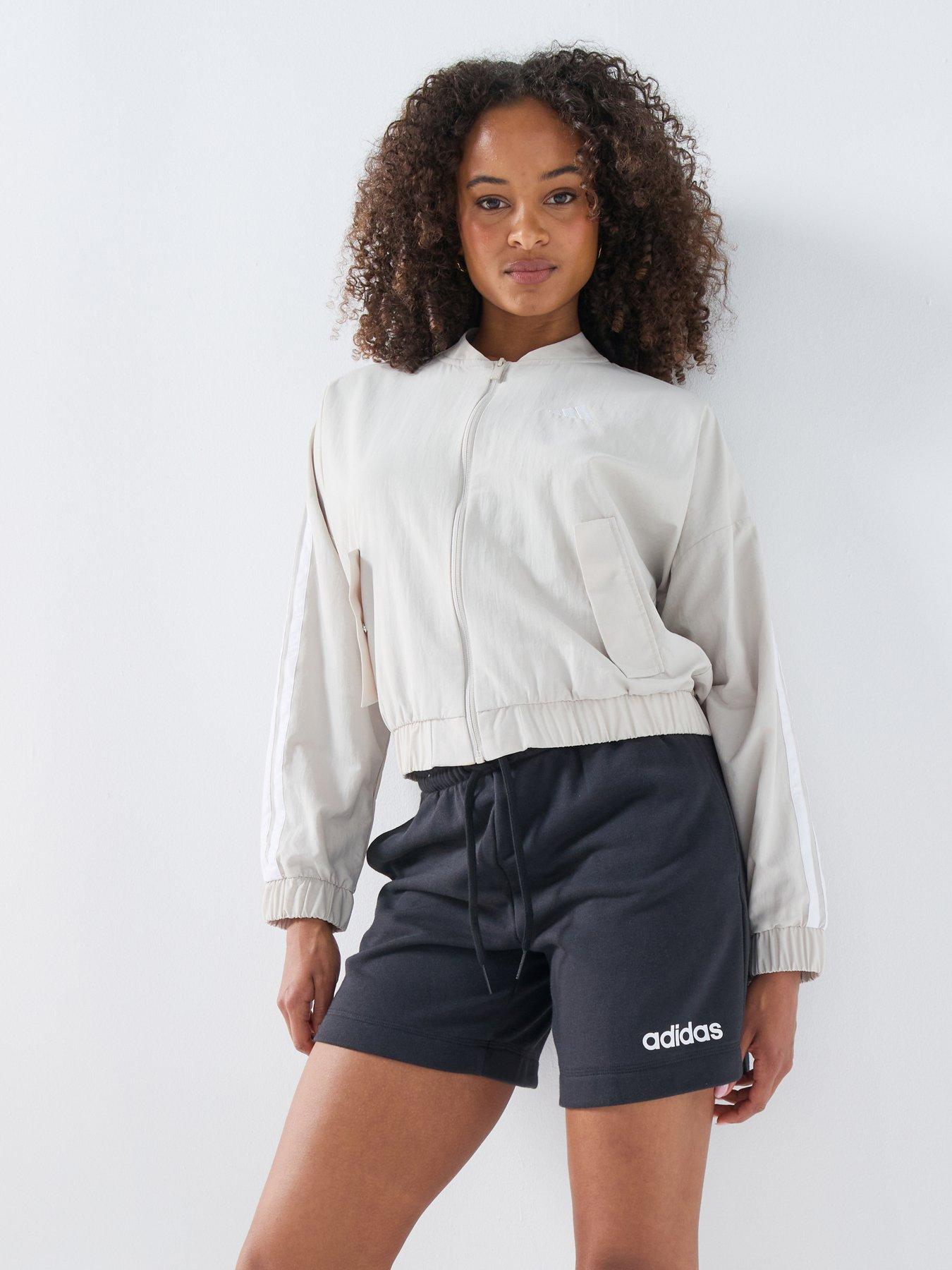 adidas Sportswear Women's Essentials 3-Stripes Lifestyle Woven Bomber Jacket - Beige