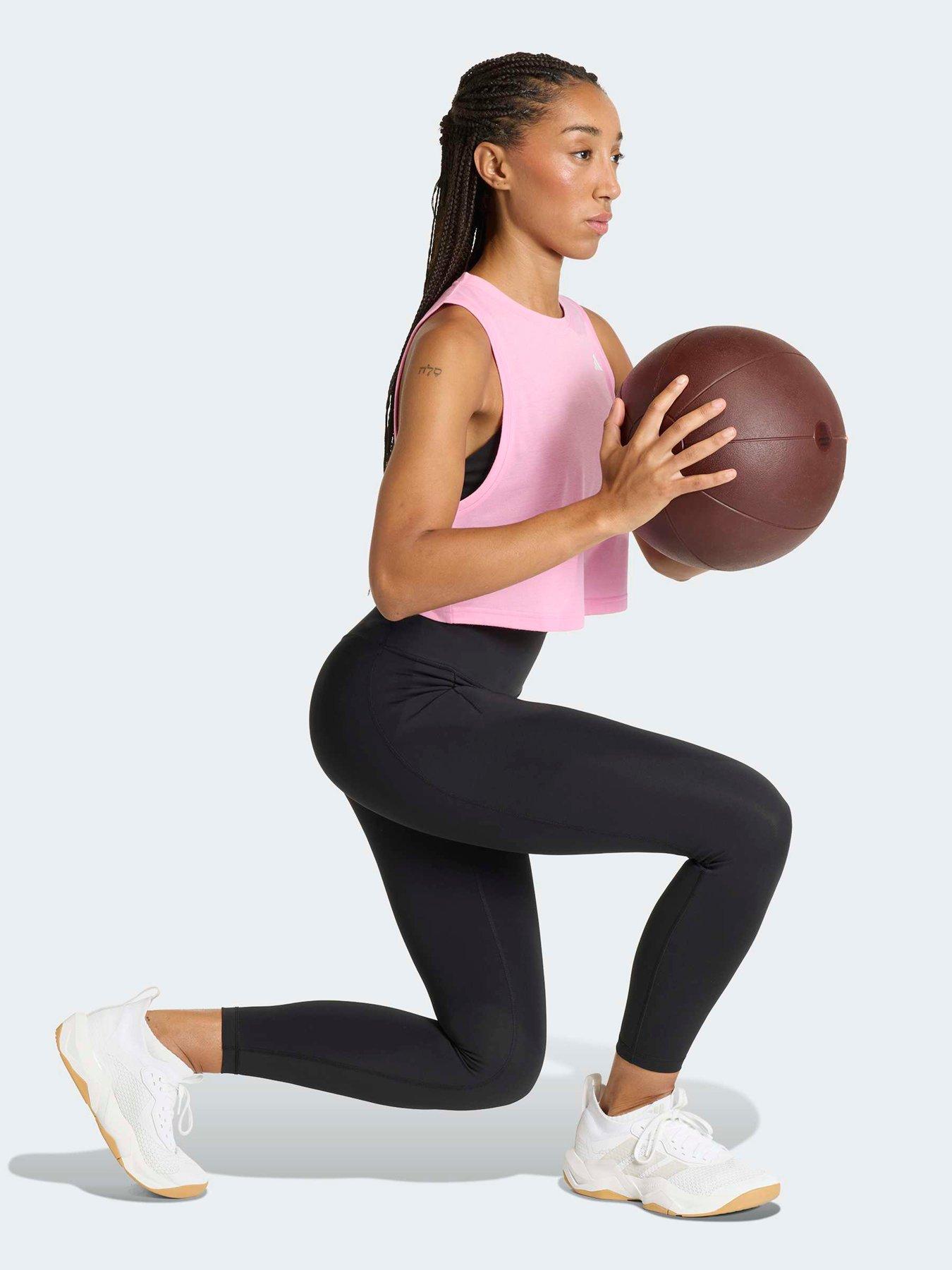  image of adidas-womens-training-workout-essentials-tank-pink