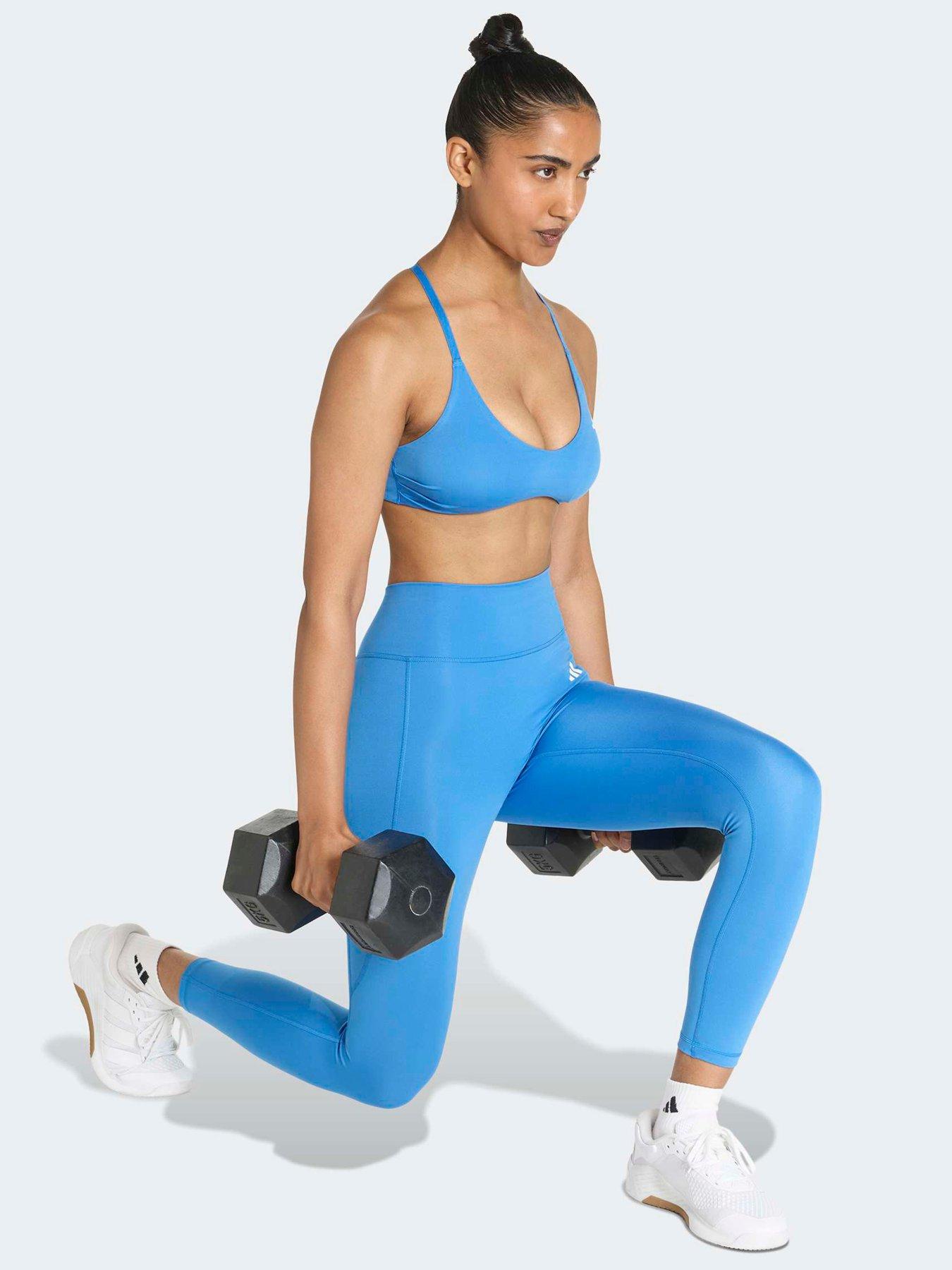 Image 3 of 5 of adidas Women's Training Workout Essentials 7/8 Tights - Blue