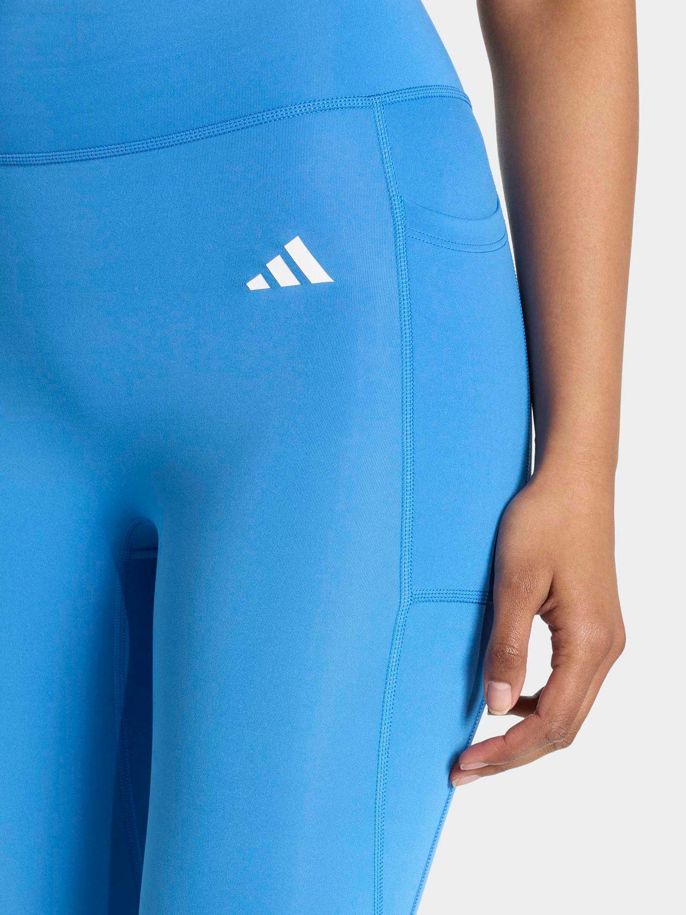 Image 4 of 5 of adidas Women's Training Workout Essentials 7/8 Tights - Blue