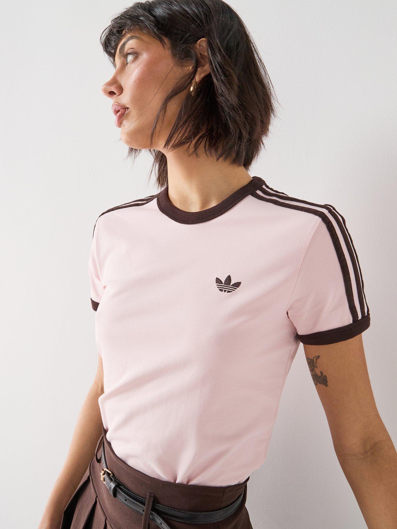 adidas Originals Women's 3 Stripes Slim Tee - Pink
