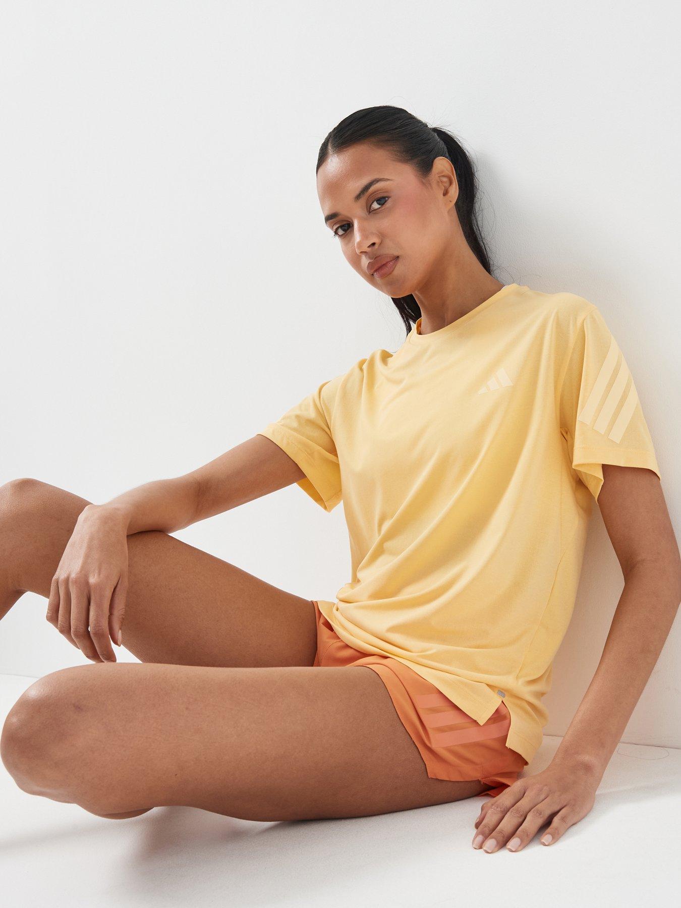 adidas Women's Running Adi365 Iconic Stripes T-Shirt - Yellow