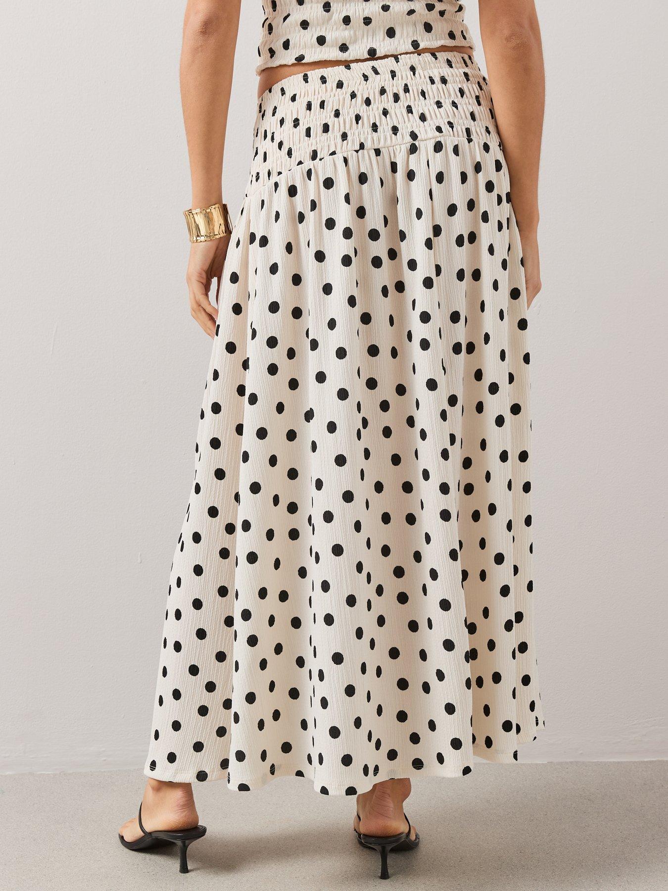 Image 2 of 6 of The Very Collection Spot Shirred Midaxi Co Ord Skirt - Multi