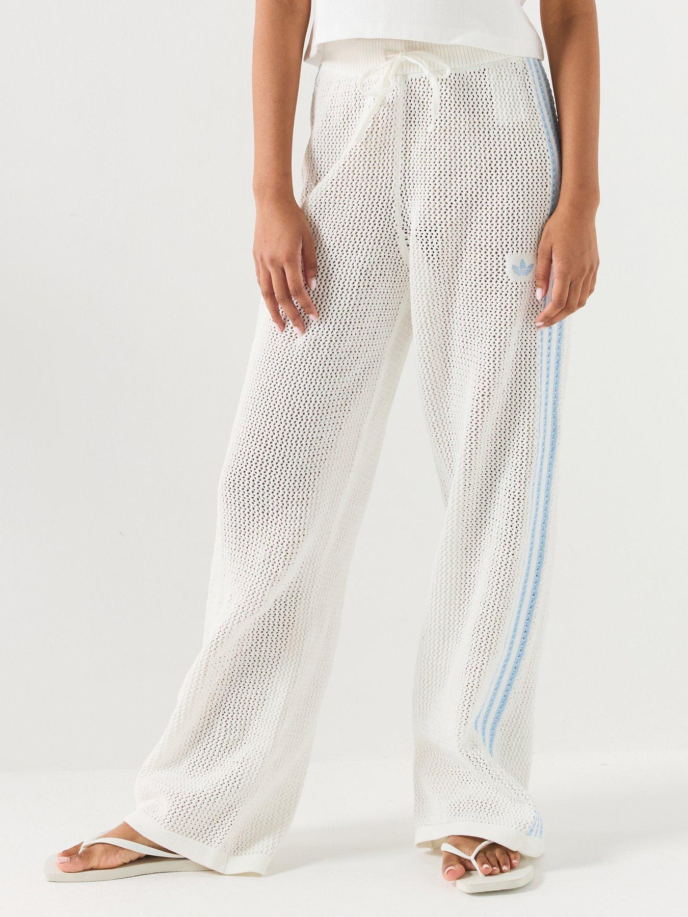 Image 1 of 6 of adidas Originals Women's Crochet Track Pants - White