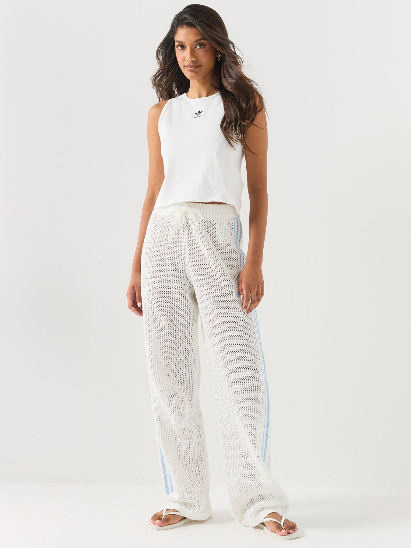 Image 3 of 6 of adidas Originals Women's Crochet Track Pants - White