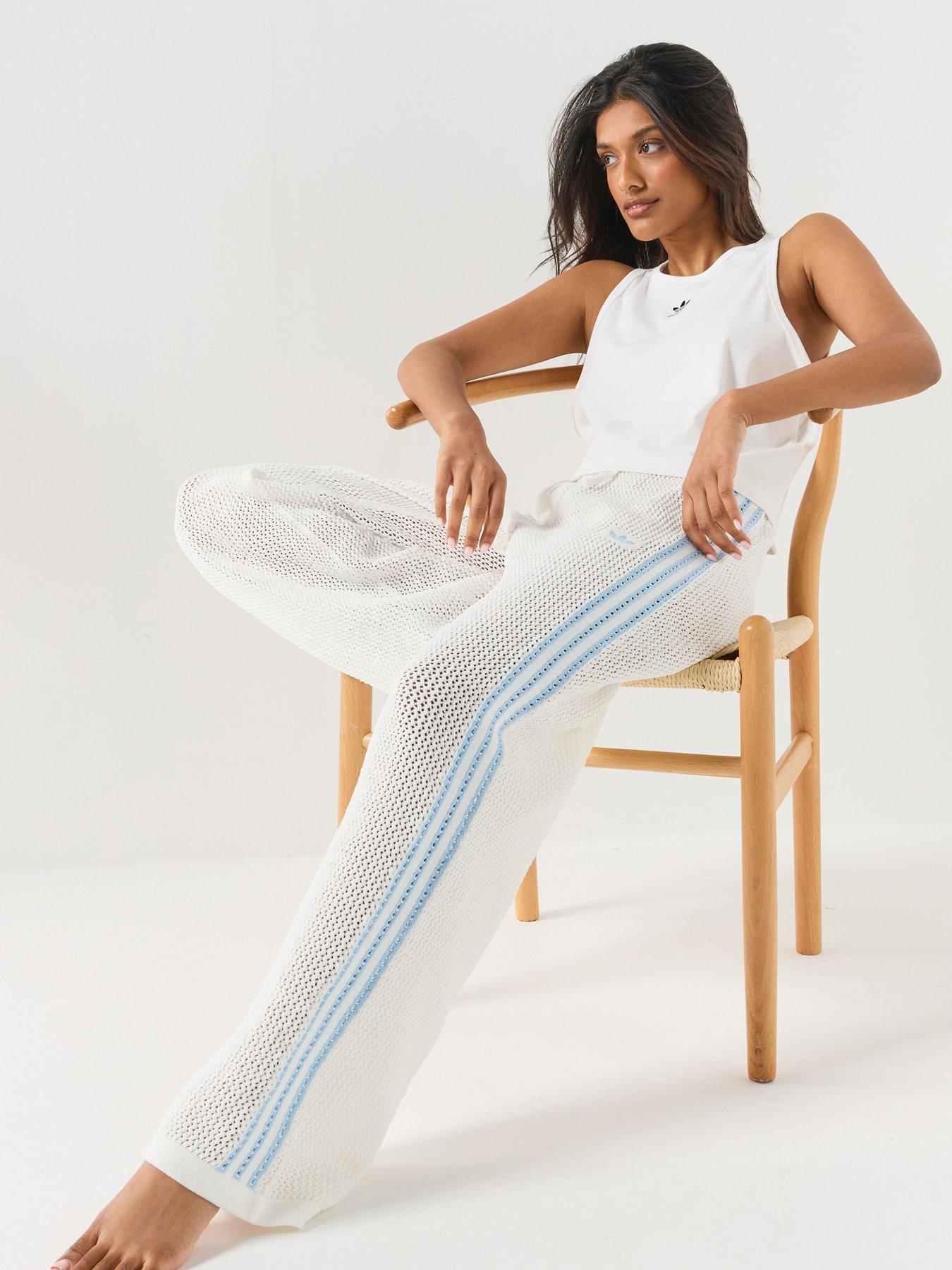 Image 4 of 6 of adidas Originals Women's Crochet Track Pants - White