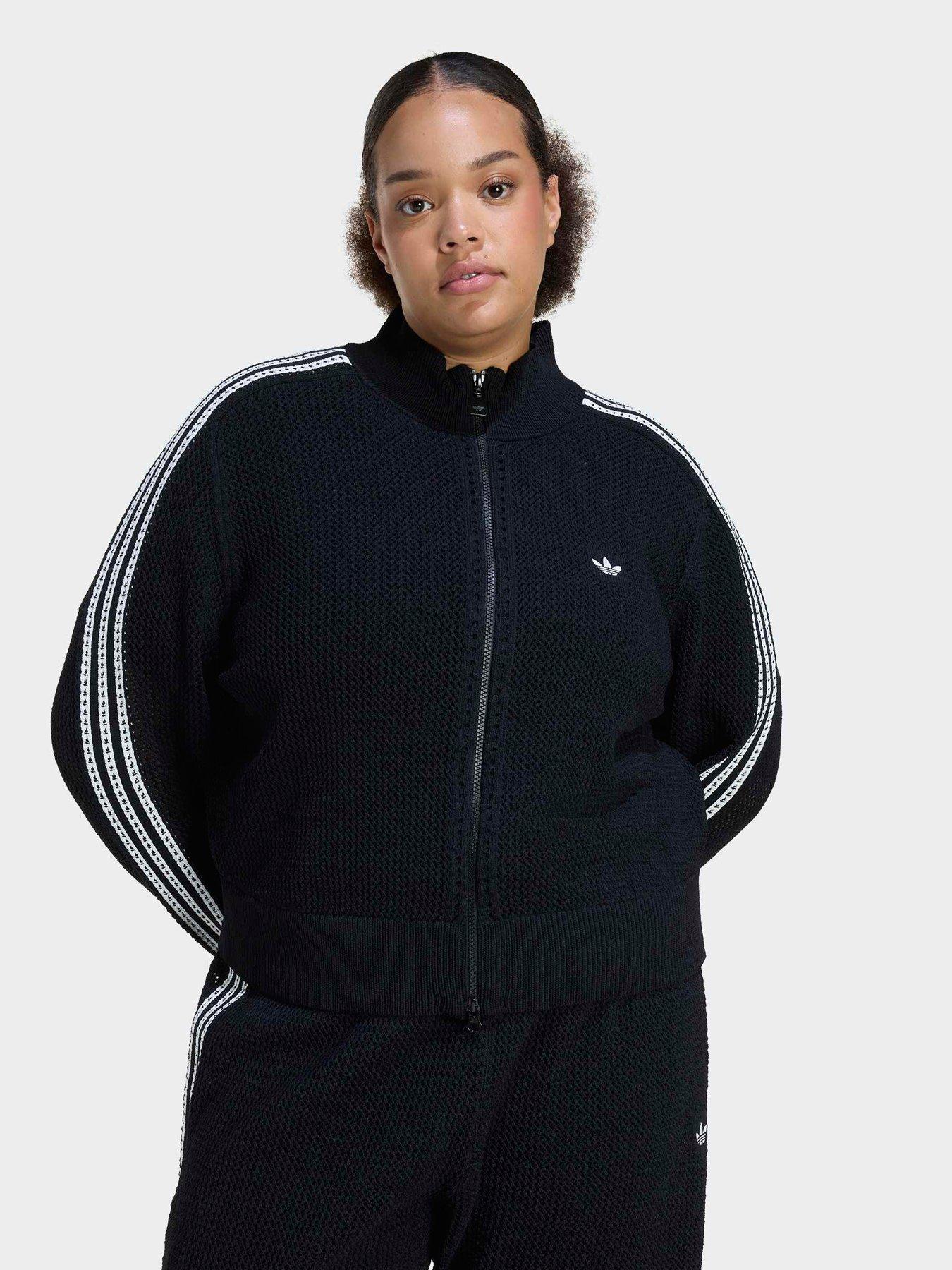 adidas Originals Women's Knitted Crochet Firebird Track Top - Black