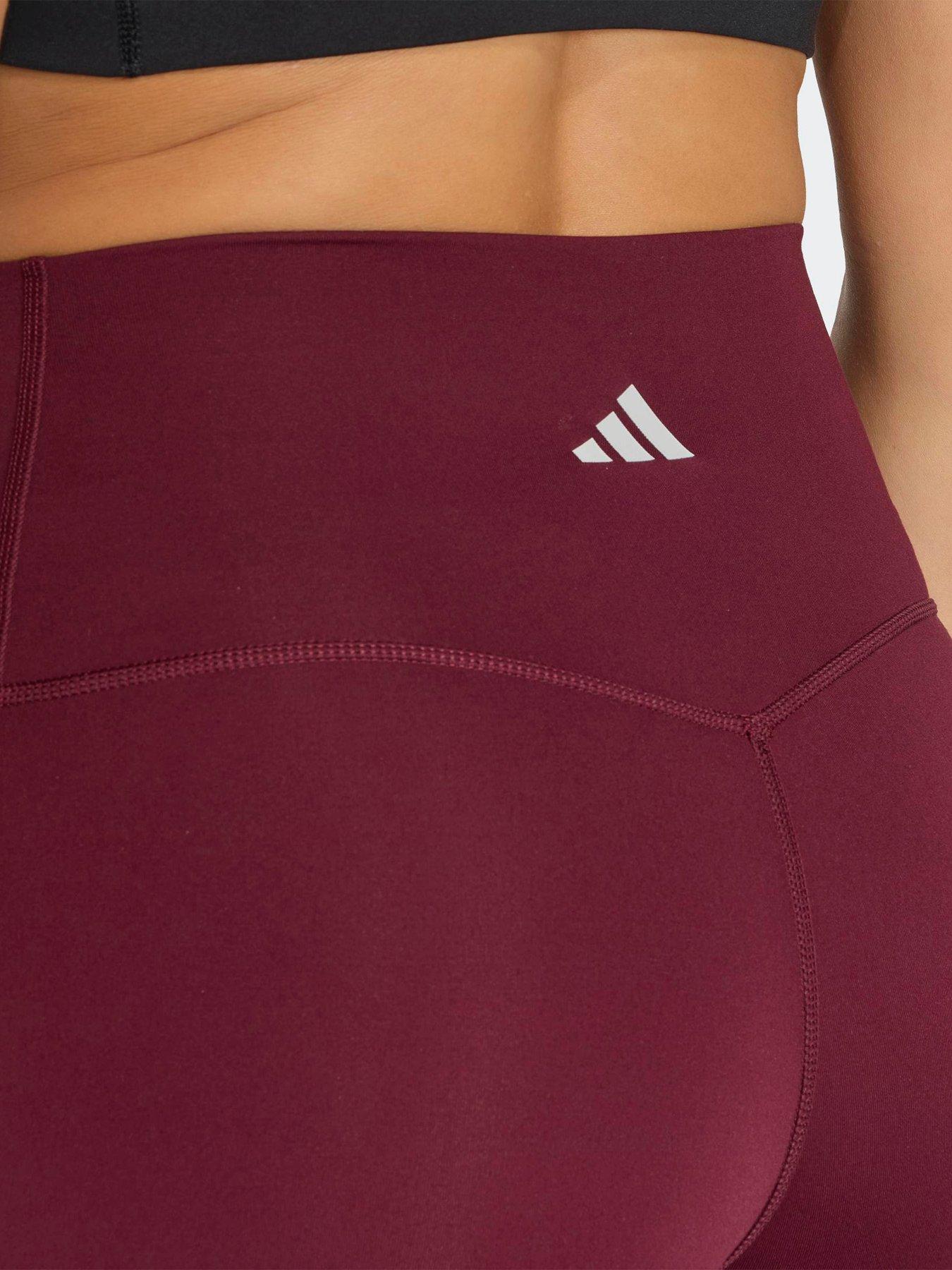 Image 5 of 5 of adidas Women's Training 3 Stripe Sculpt Tight- Maroon