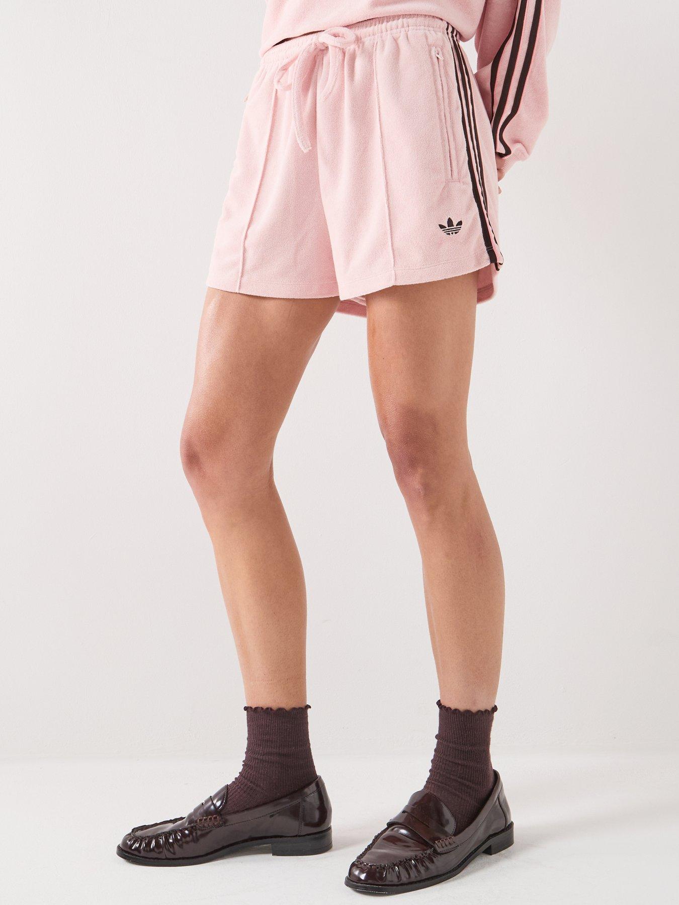 Image 3 of 6 of adidas Originals Women's Terry Towel Firebird Shorts - Pink