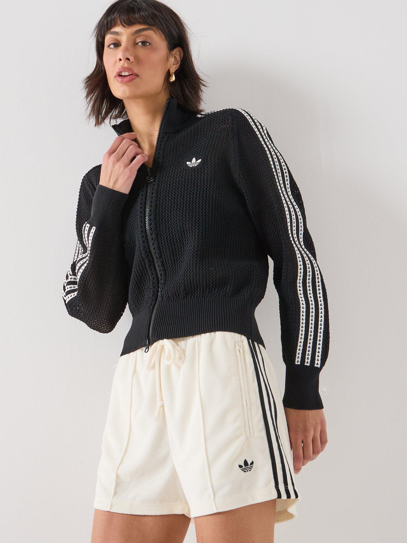 Image 5 of 6 of adidas Originals Women's Terry Towel Firebird Shorts - White