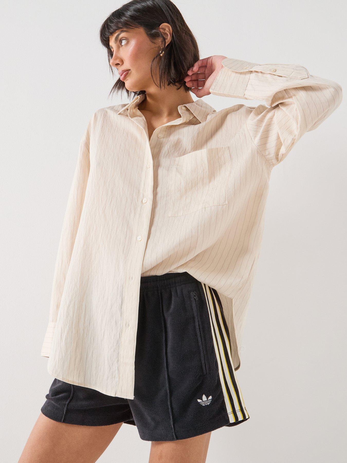 Image 1 of 6 of adidas Originals Women's Terry Towel Firebird Shorts - Black