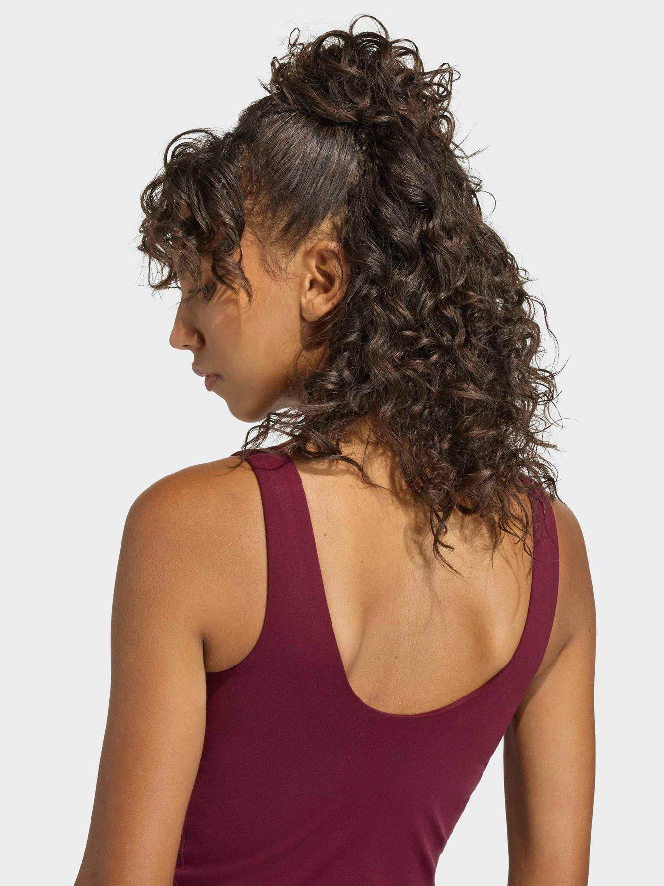 Image 5 of 5 of adidas Women's Training 3 Stripe Tank- Maroon - Red