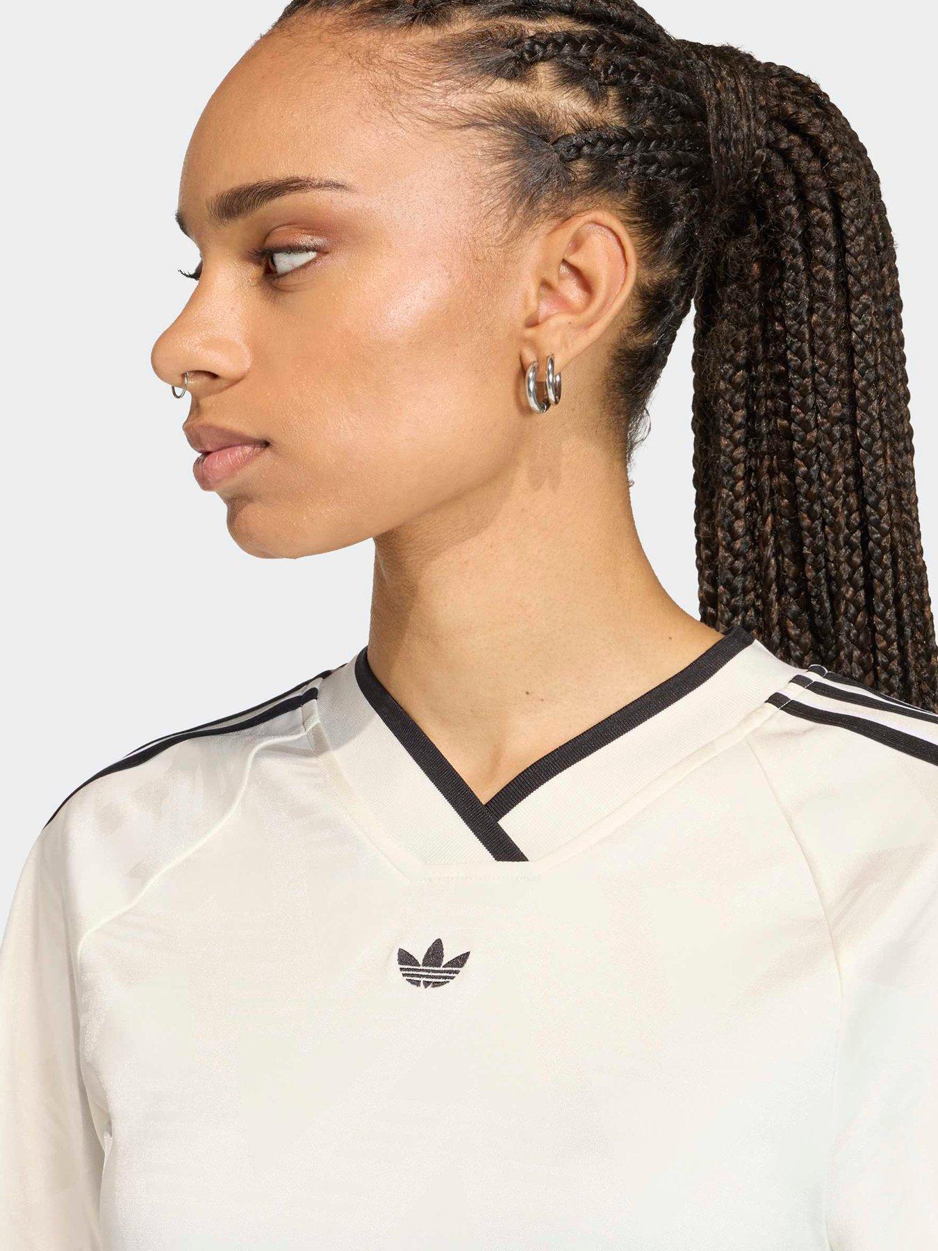 Image 4 of 6 of adidas Originals Women's Rouched Football Jersey - White