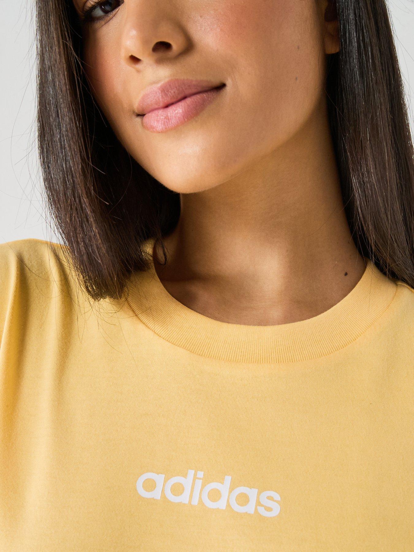 Image 5 of 7 of adidas Sportswear Womens Essentials Linear Cotton T-shirt - Yellow