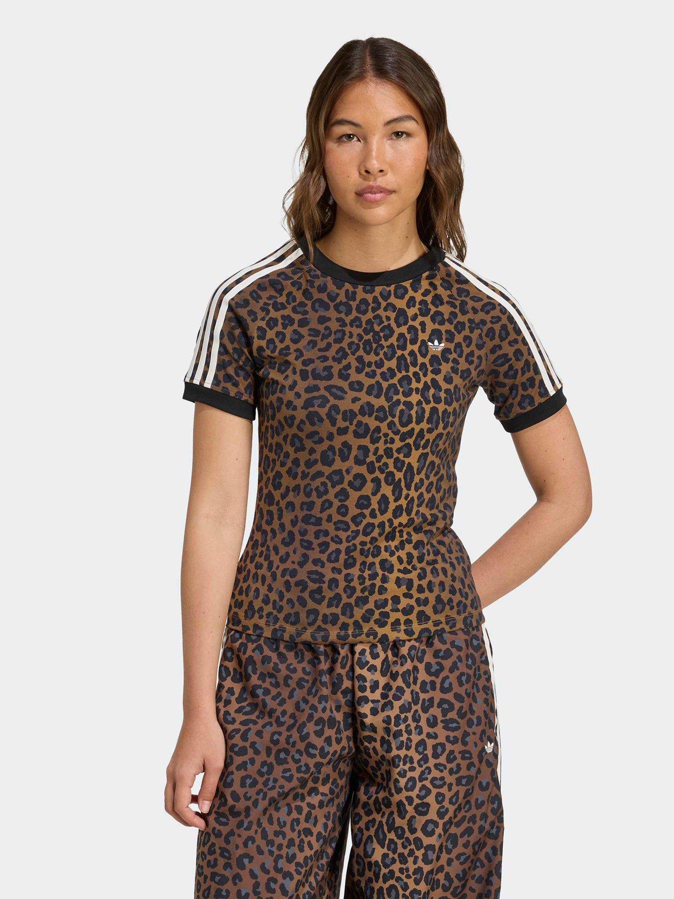 adidas Originals Women's Leopard Cali Tee - Brown