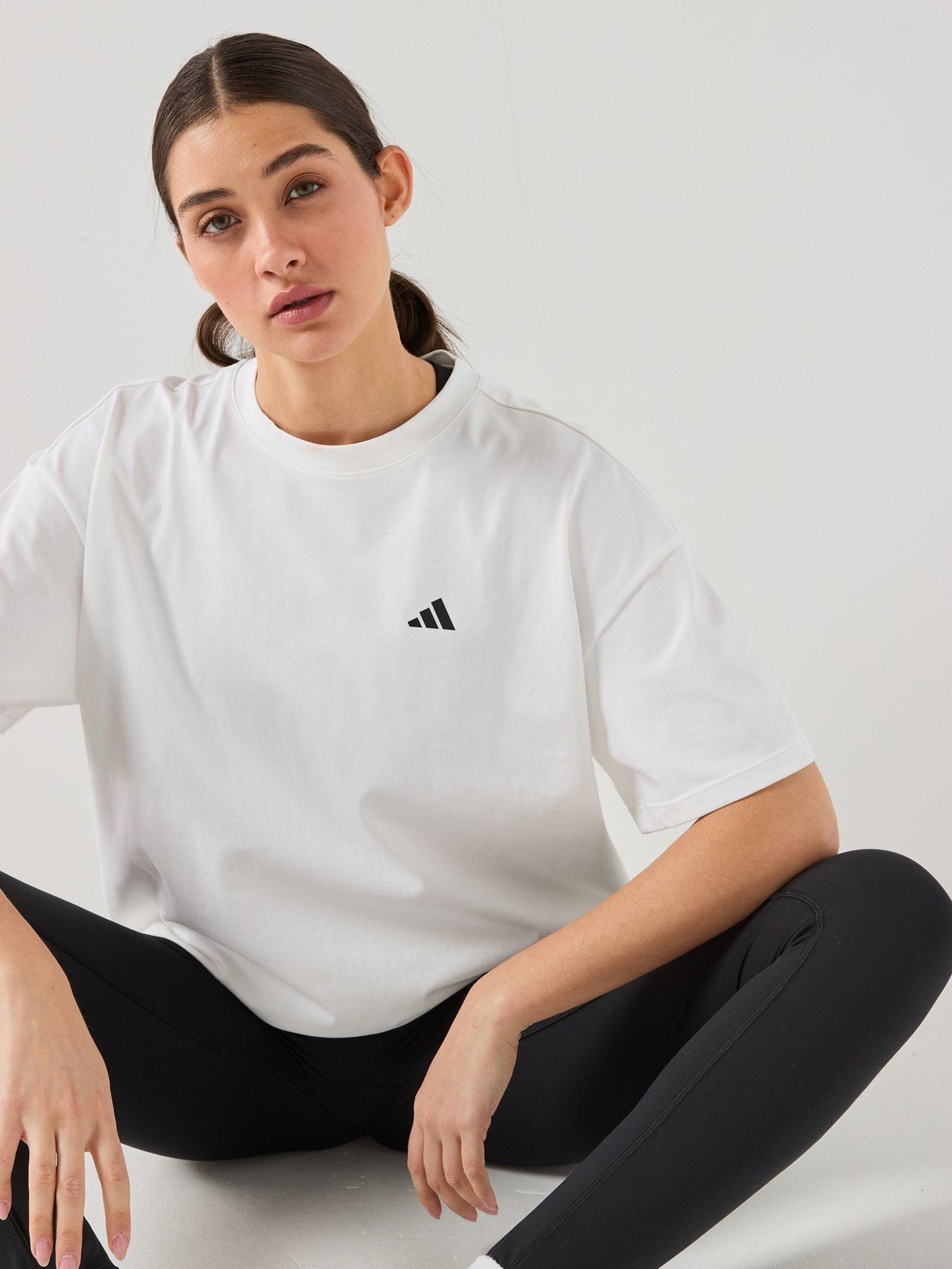 Image 4 of 5 of adidas Women's Training Power Essentials T-Shirt - White