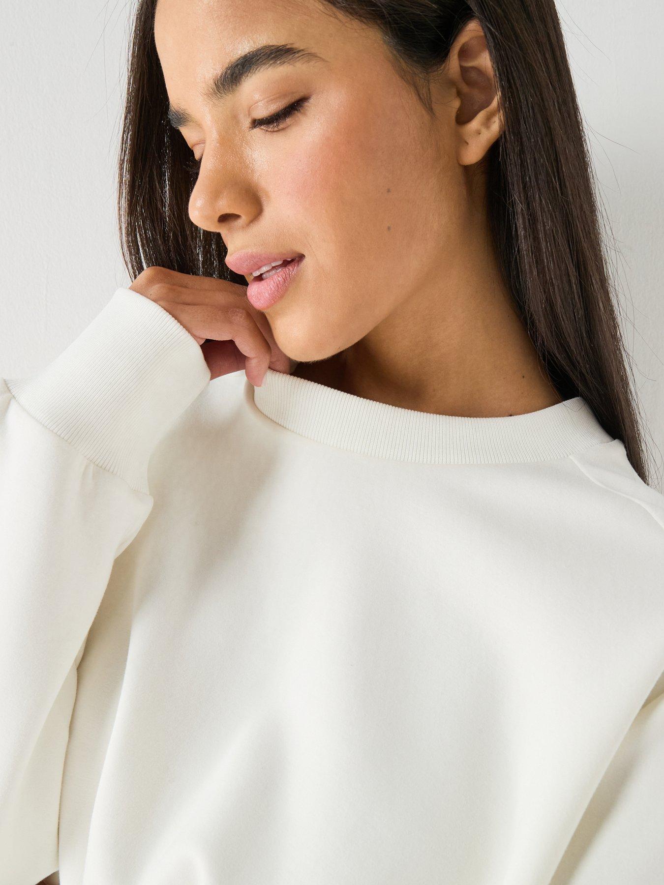 Image 4 of 6 of adidas Sportswear Women's Soft Lux Loose Sweatshirt - White