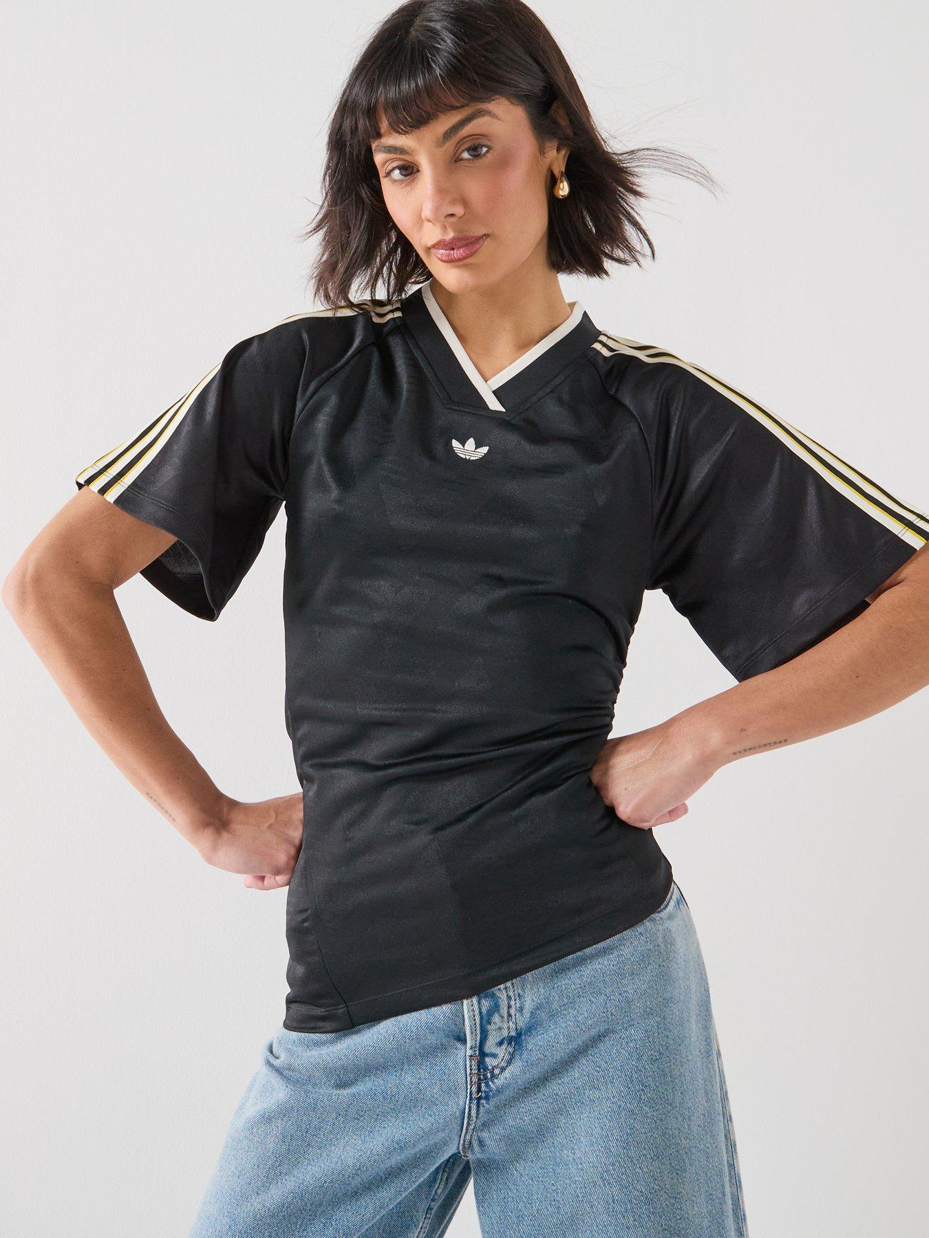 adidas Originals Women's Ruched Football Jersey - Black