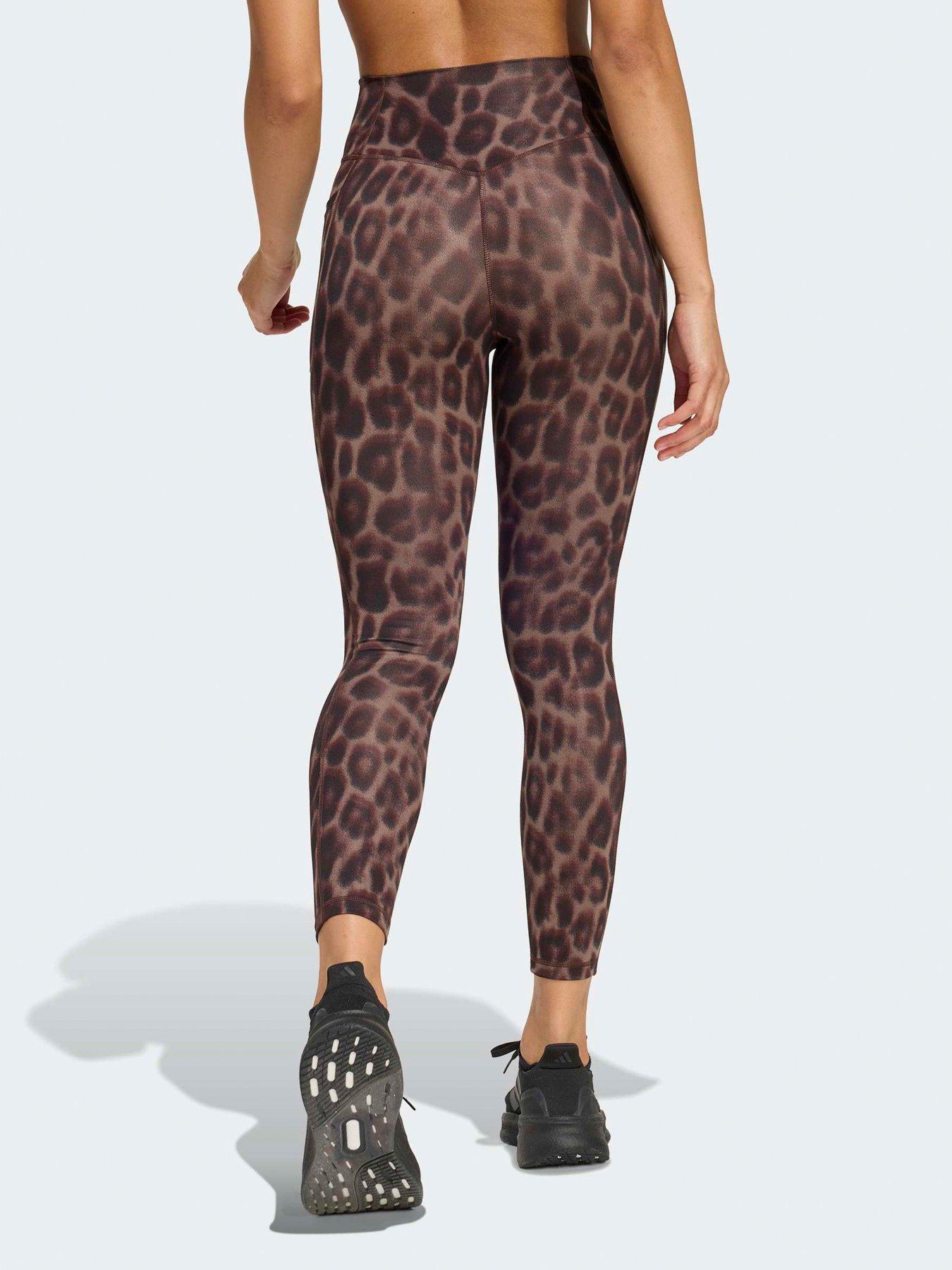 stillFront image of adidas-womens-training-workout-essentials-plus-78-tights-brown