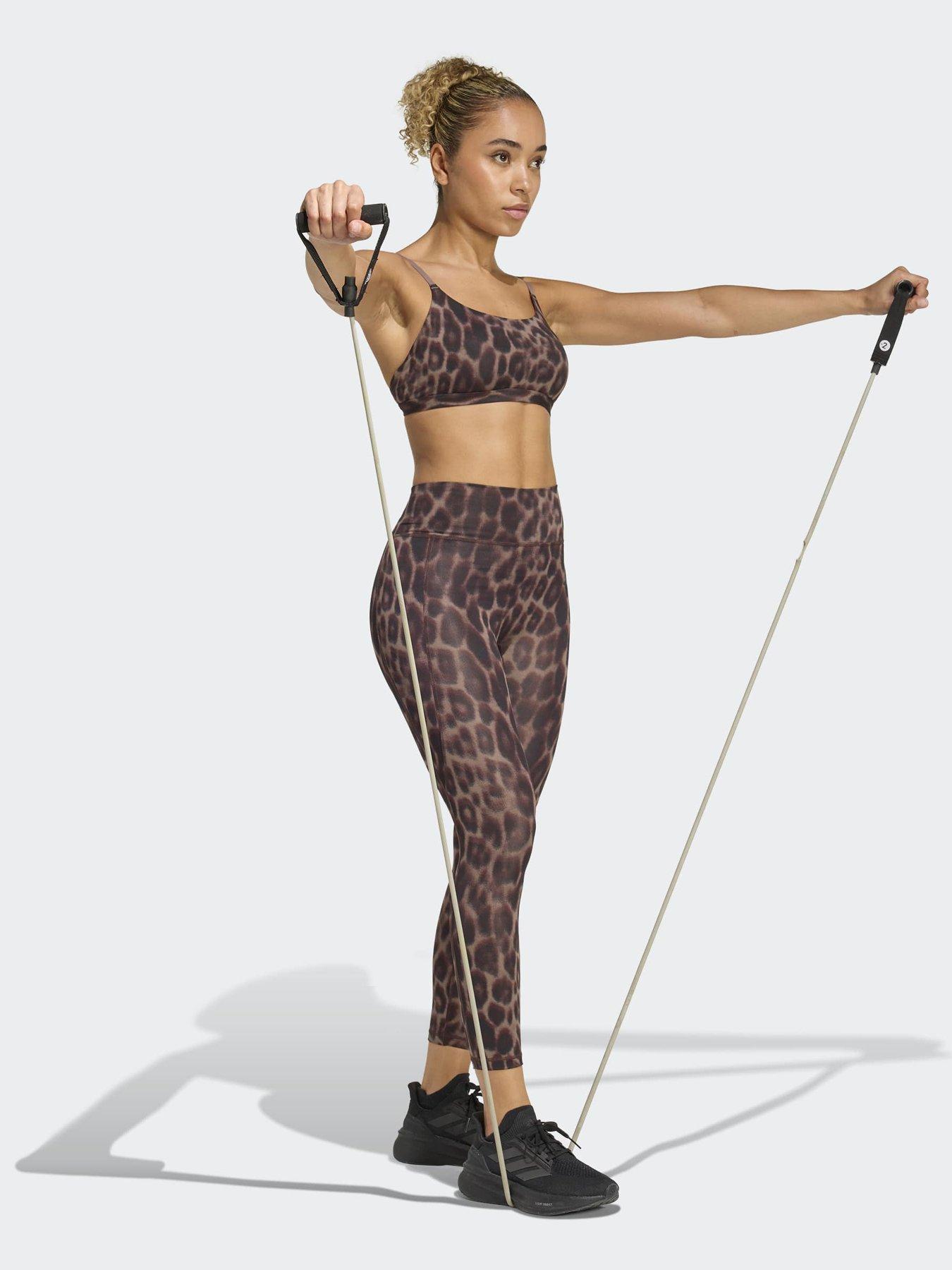  image of adidas-womens-training-workout-essentials-plus-78-tights-brown