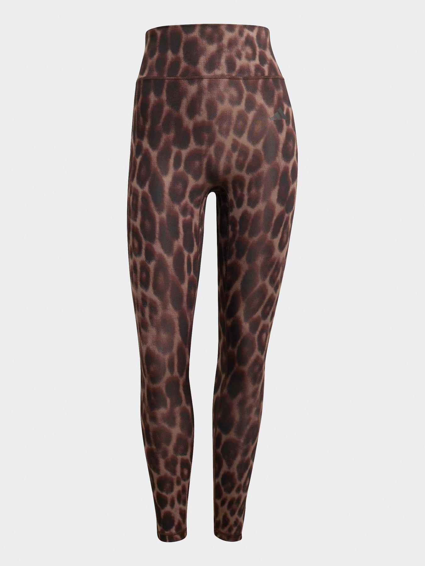  image of adidas-womens-training-workout-essentials-plus-78-tights-brown