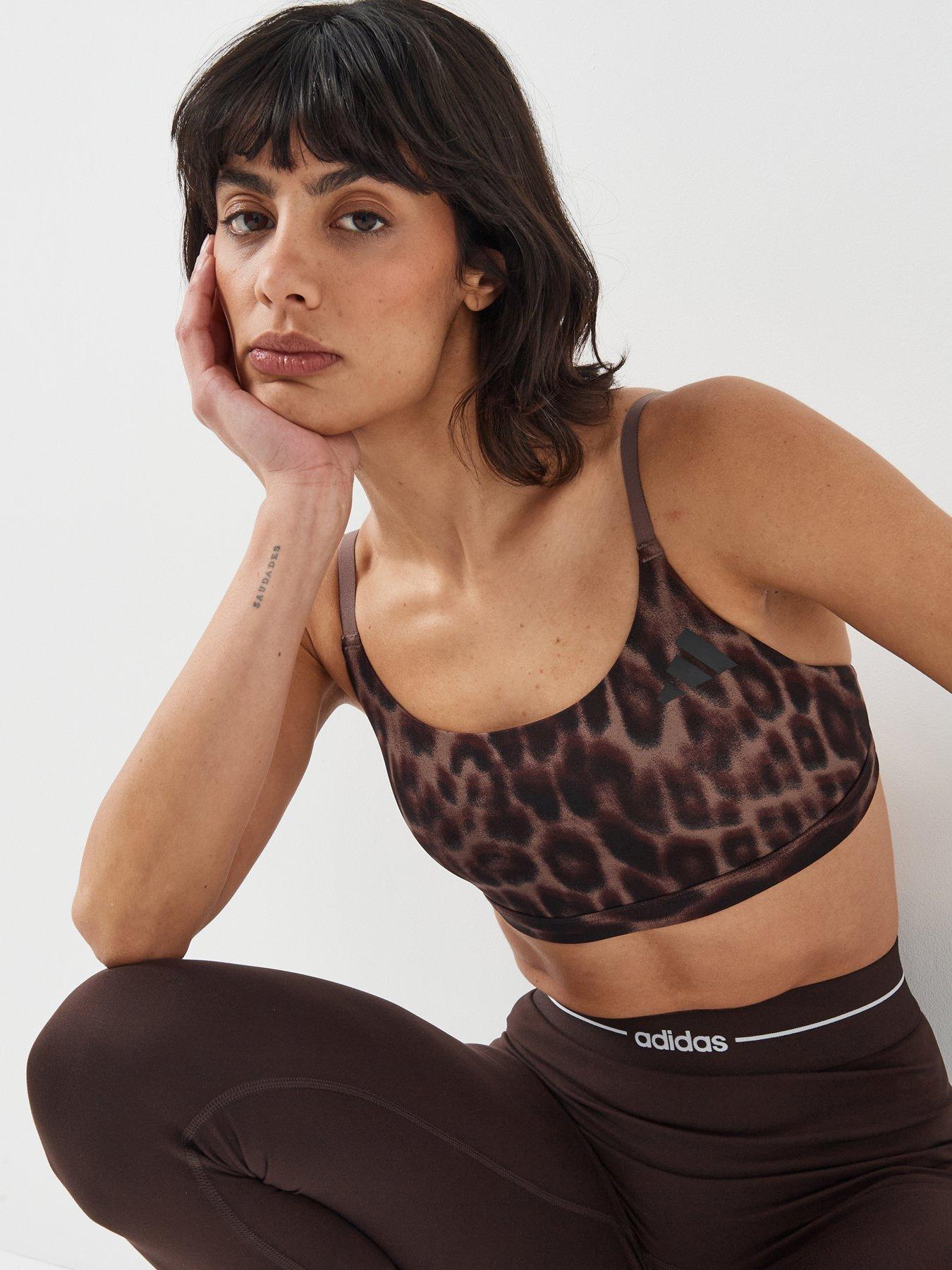 adidas Women's Training Workout Essentials Plus Light Support Bra - Brown