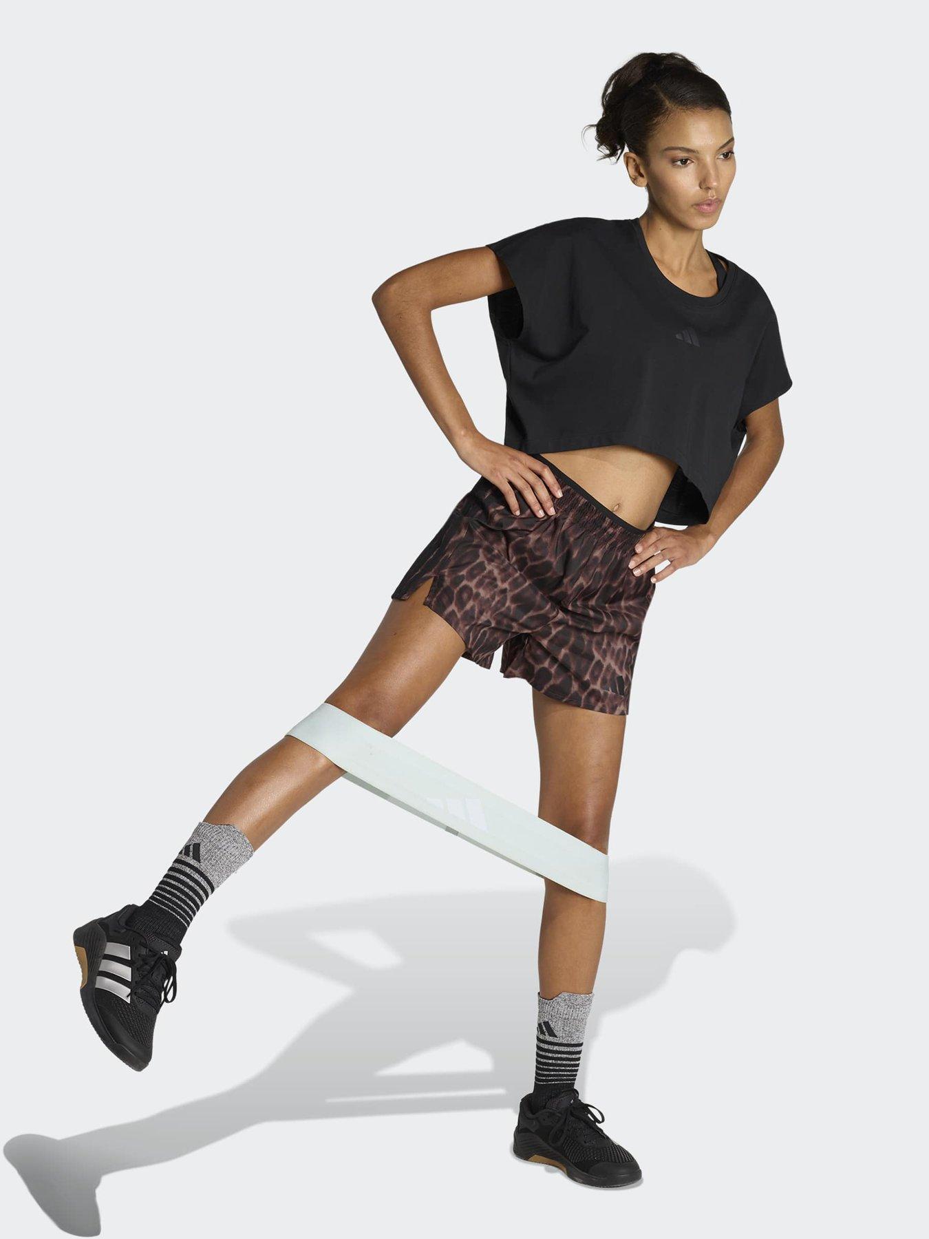 Image 3 of 6 of adidas Women's Training Workout Essentials Plus Shorts - Brown