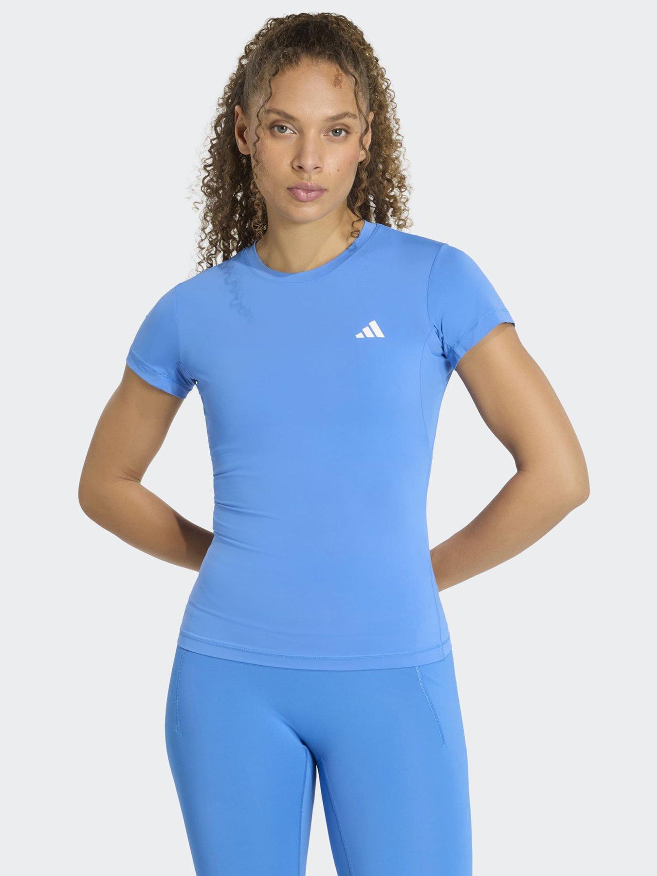 adidas Womens Training Workout Essentials Tee-blue