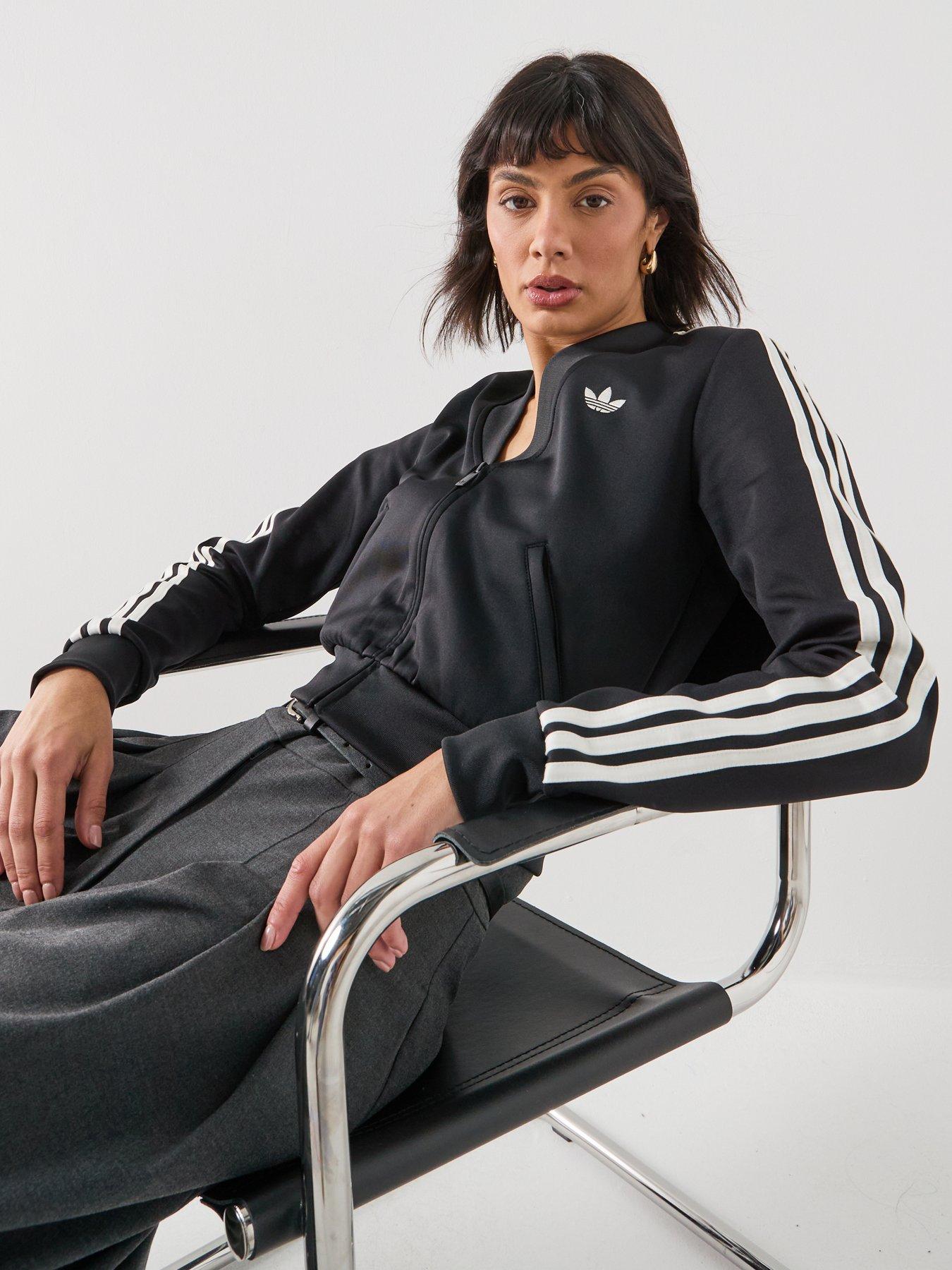 adidas gazelle silver green womens Adidas Womens Super Star Track Jacket - Black