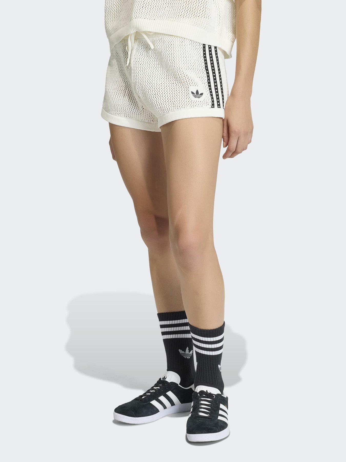 adidas Originals Women's Knitted Crochet Shorts - White