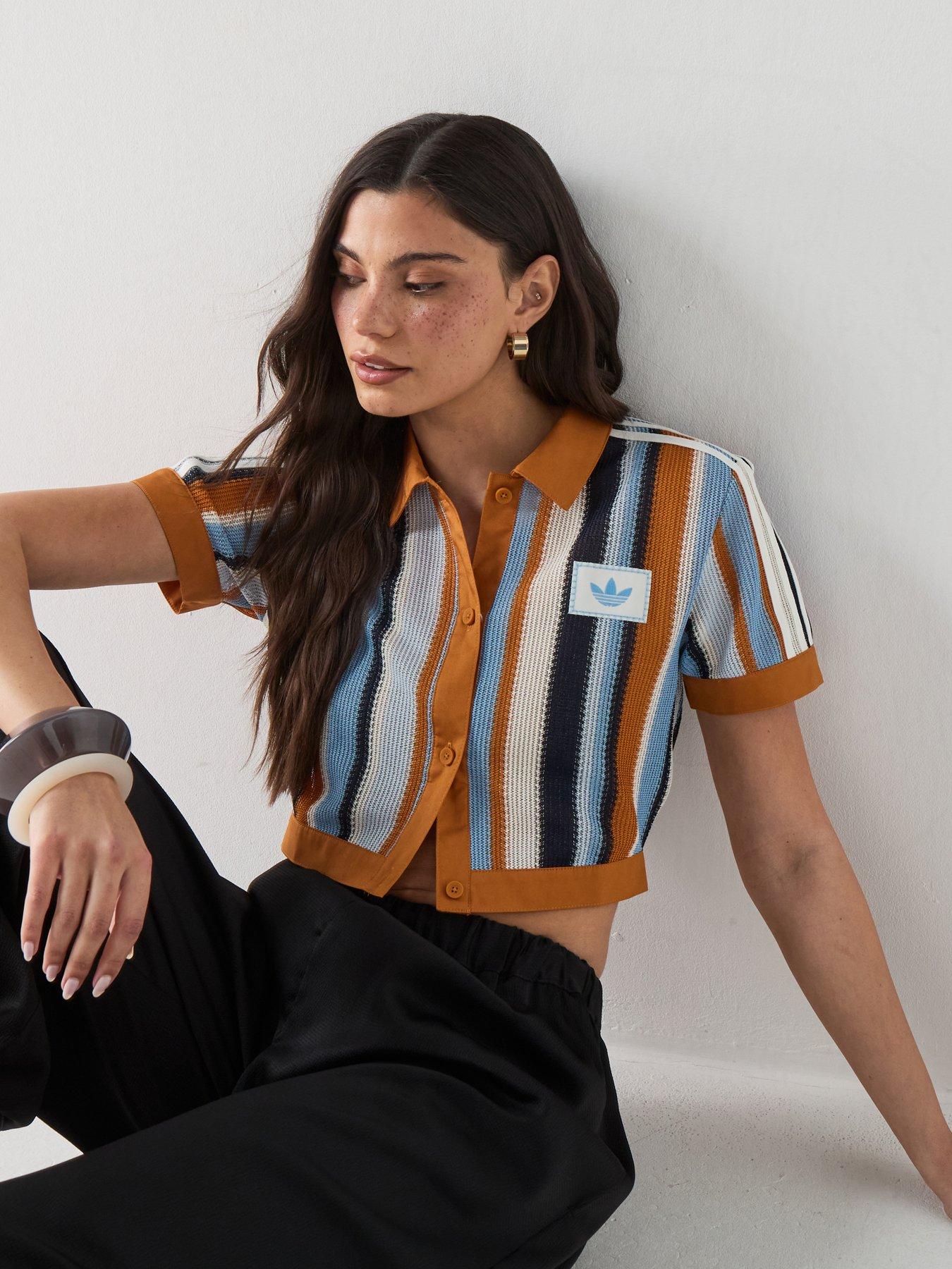 adidas Originals Womens Cropped Polo Top - Multi