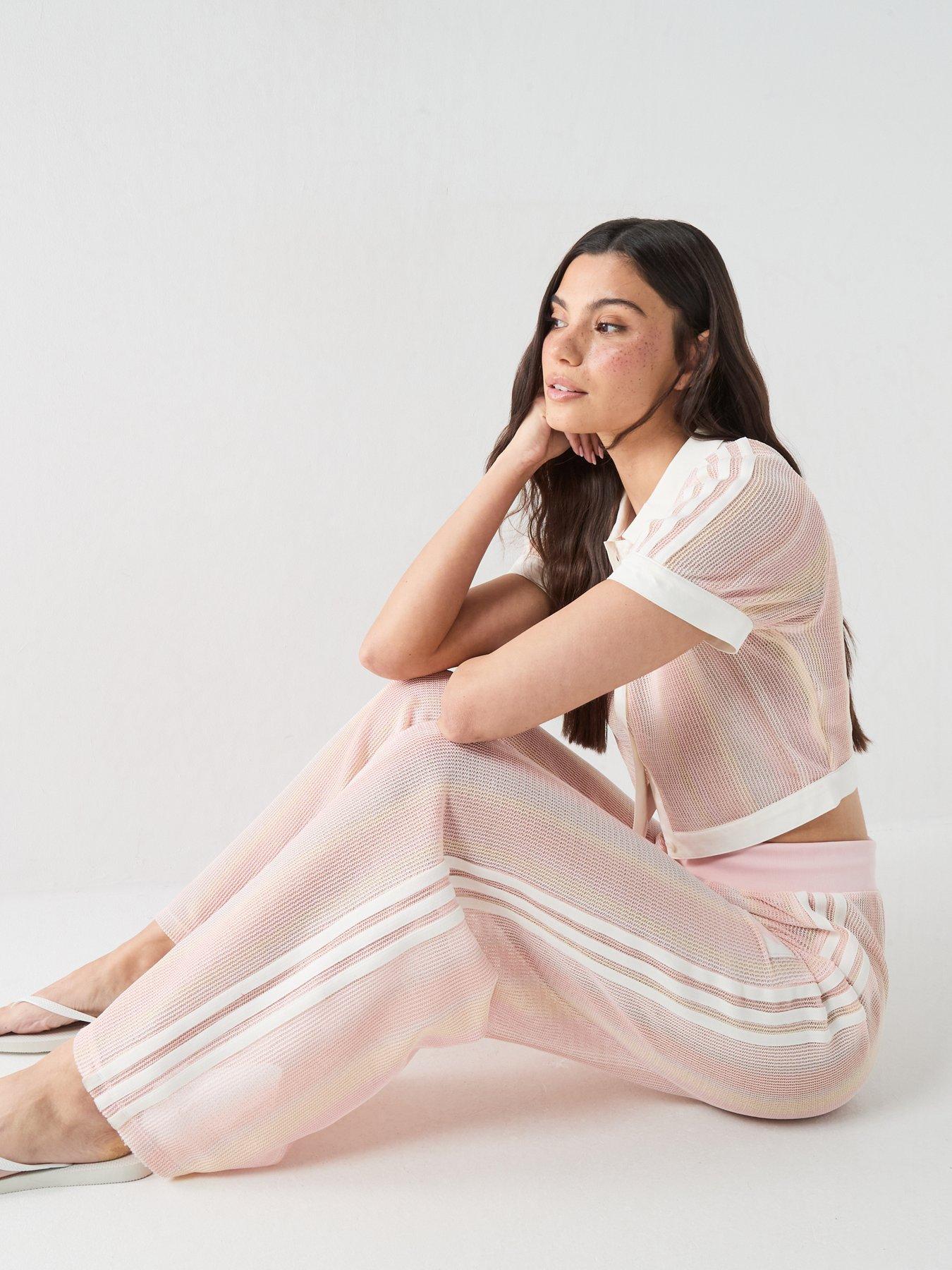 Image 5 of 6 of adidas Originals Womens Fire Bird Knit Track Pants - Pink