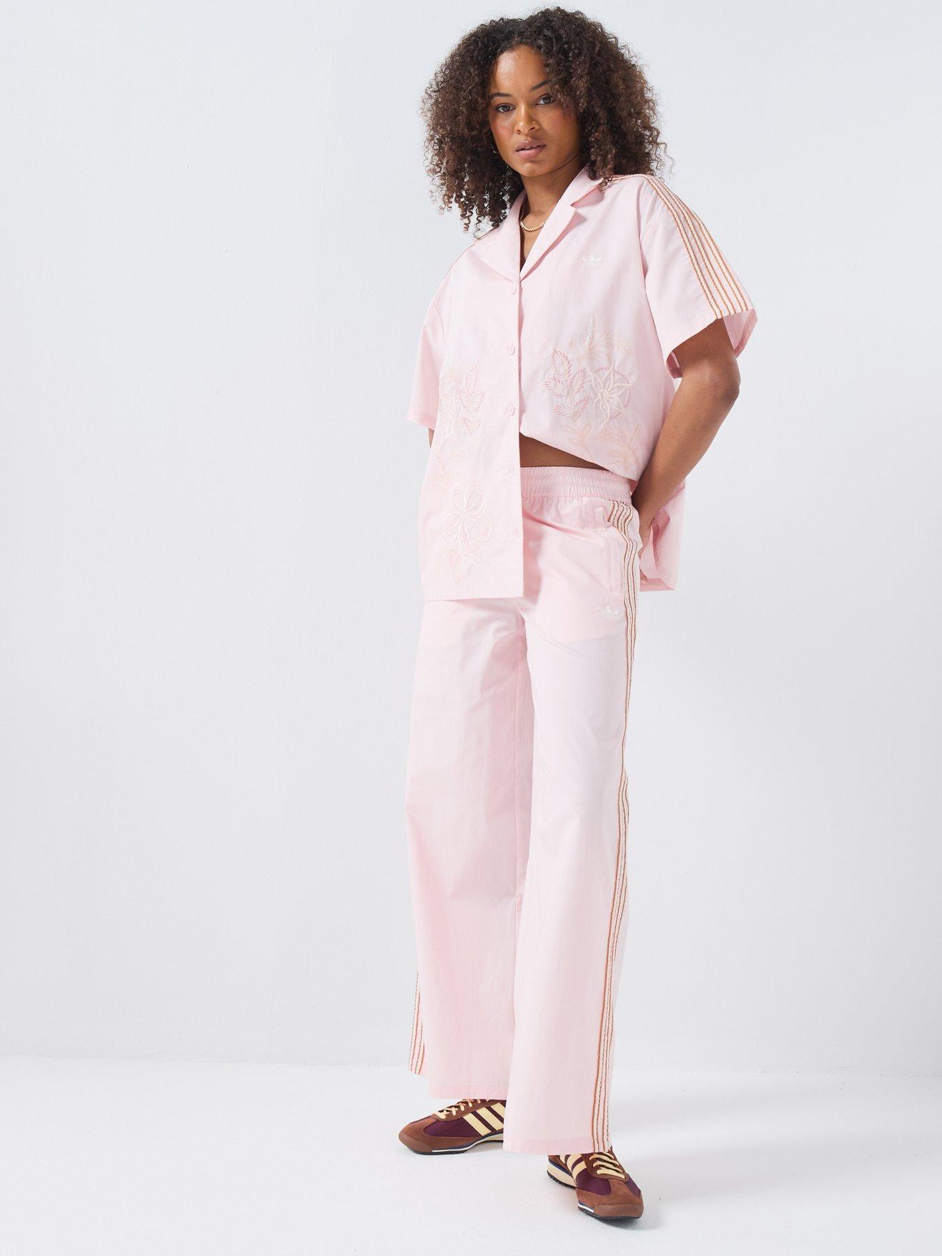 Image 3 of 6 of adidas Originals Women's Wide Leg Pants - Pink
