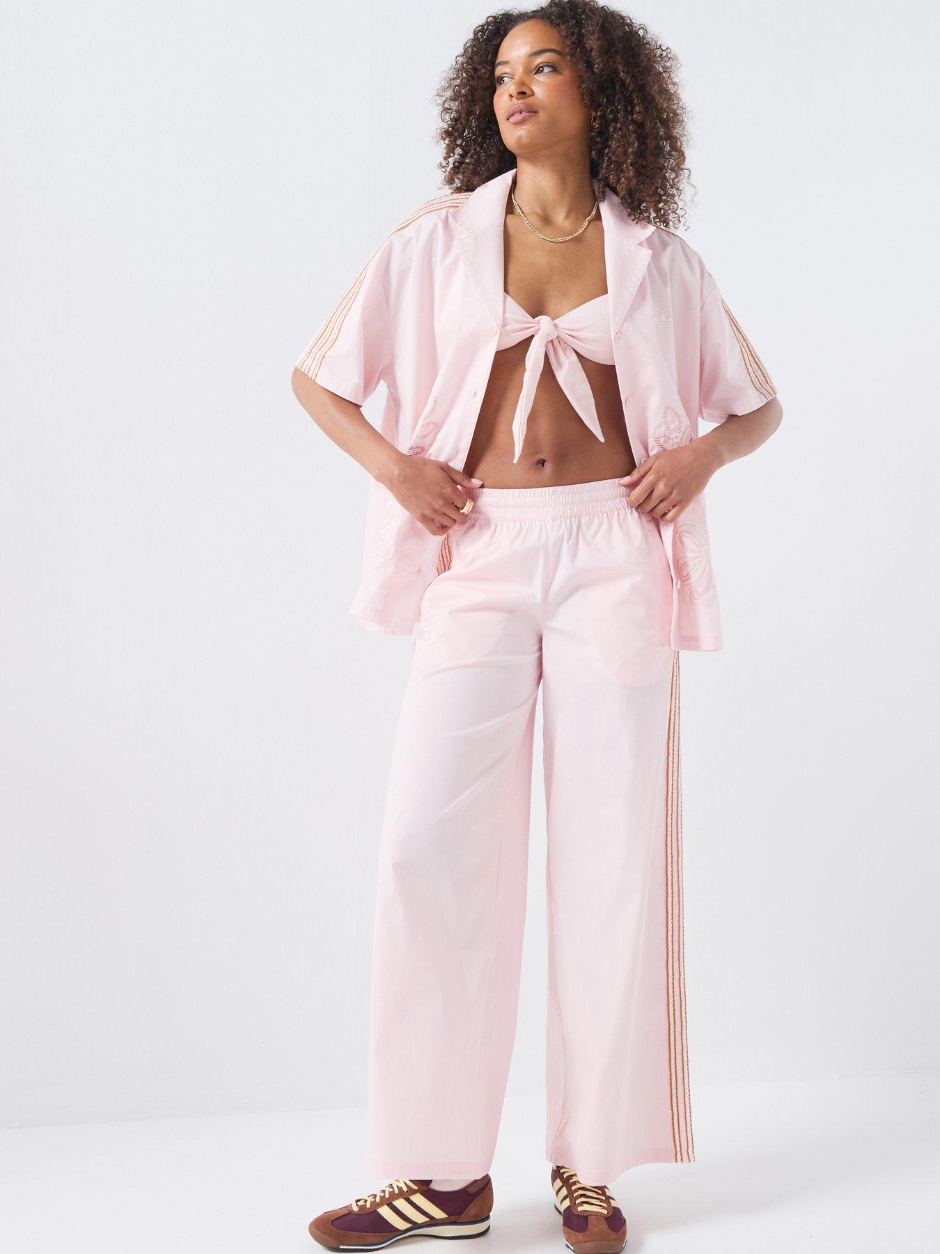 Image 5 of 6 of adidas Originals Women's Wide Leg Pants - Pink