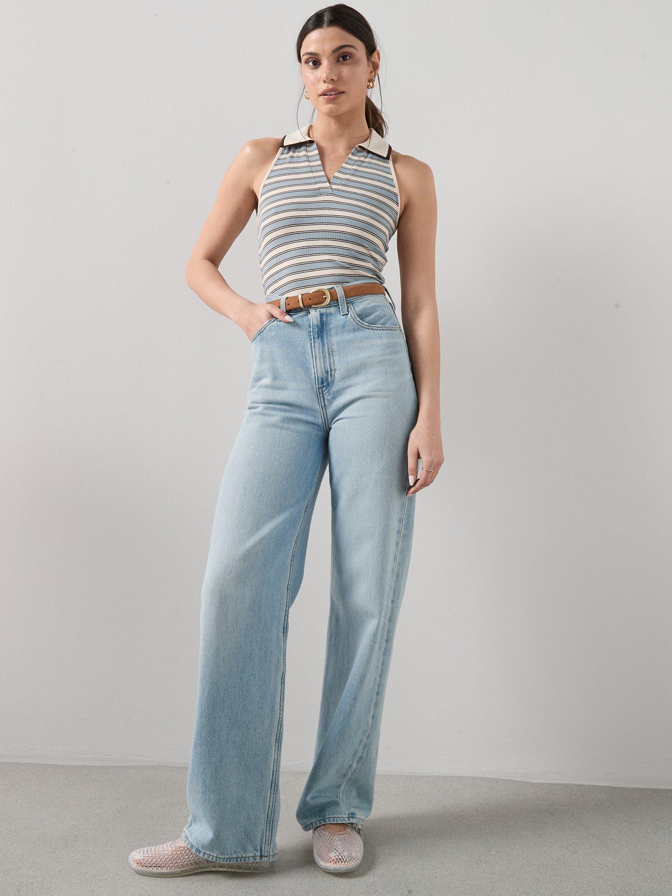  image of the-very-collection-stripe-collared-halter-top-multi