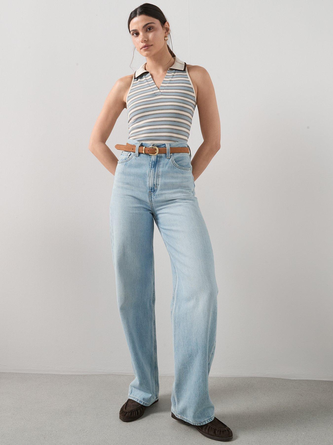  image of the-very-collection-stripe-collared-halter-top-multi