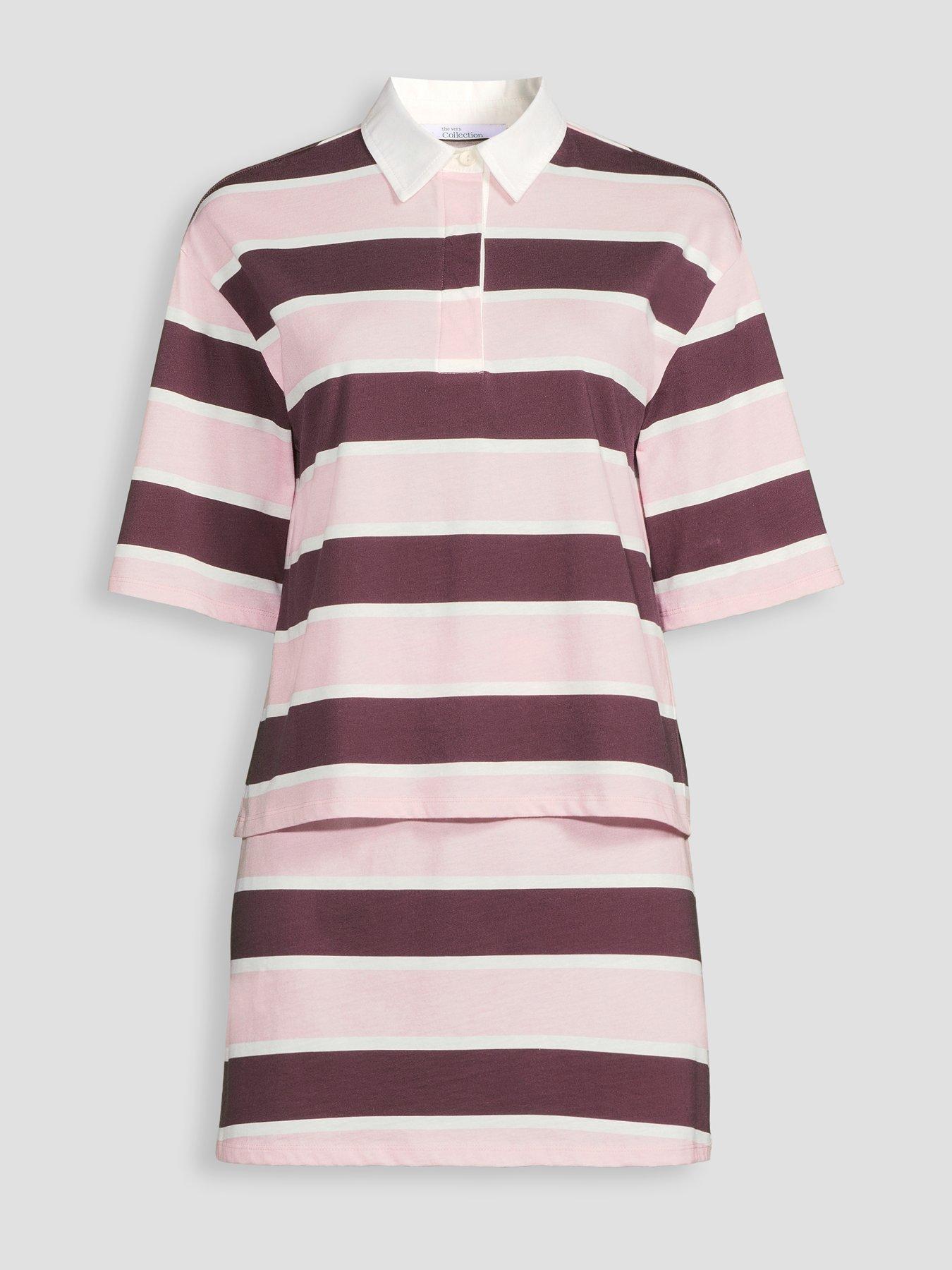 Image 7 of 7 of The Very Collection Stripe Top &amp; Mini Skirt Two Piece Set - Multi