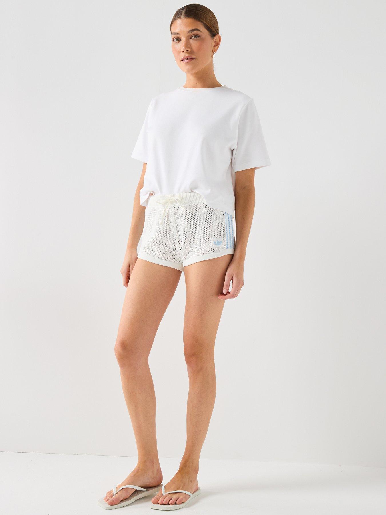 Image 3 of 4 of adidas Originals Women's Crochet Shorts - /Blue - White