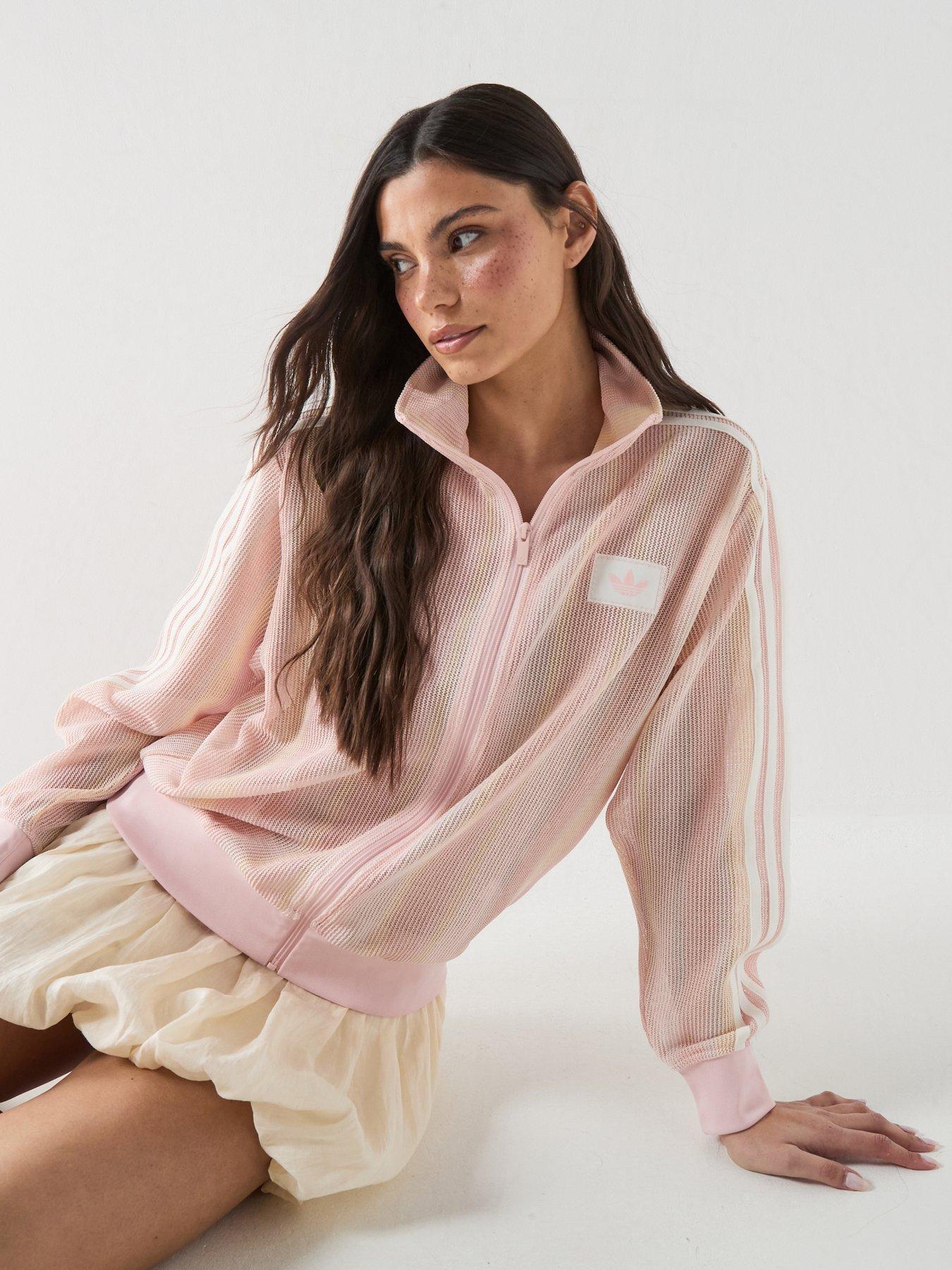 adidas Originals Women's Knit Fire Bird Tracksuit Top - Pink