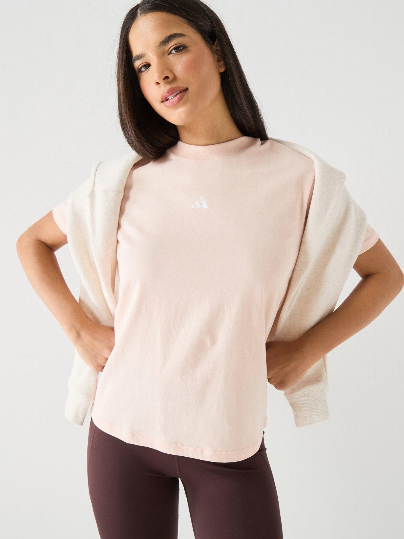 Image 1 of 6 of adidas Sportswear Women's Essentials Small Logo Cotton T-Shirt - Pink